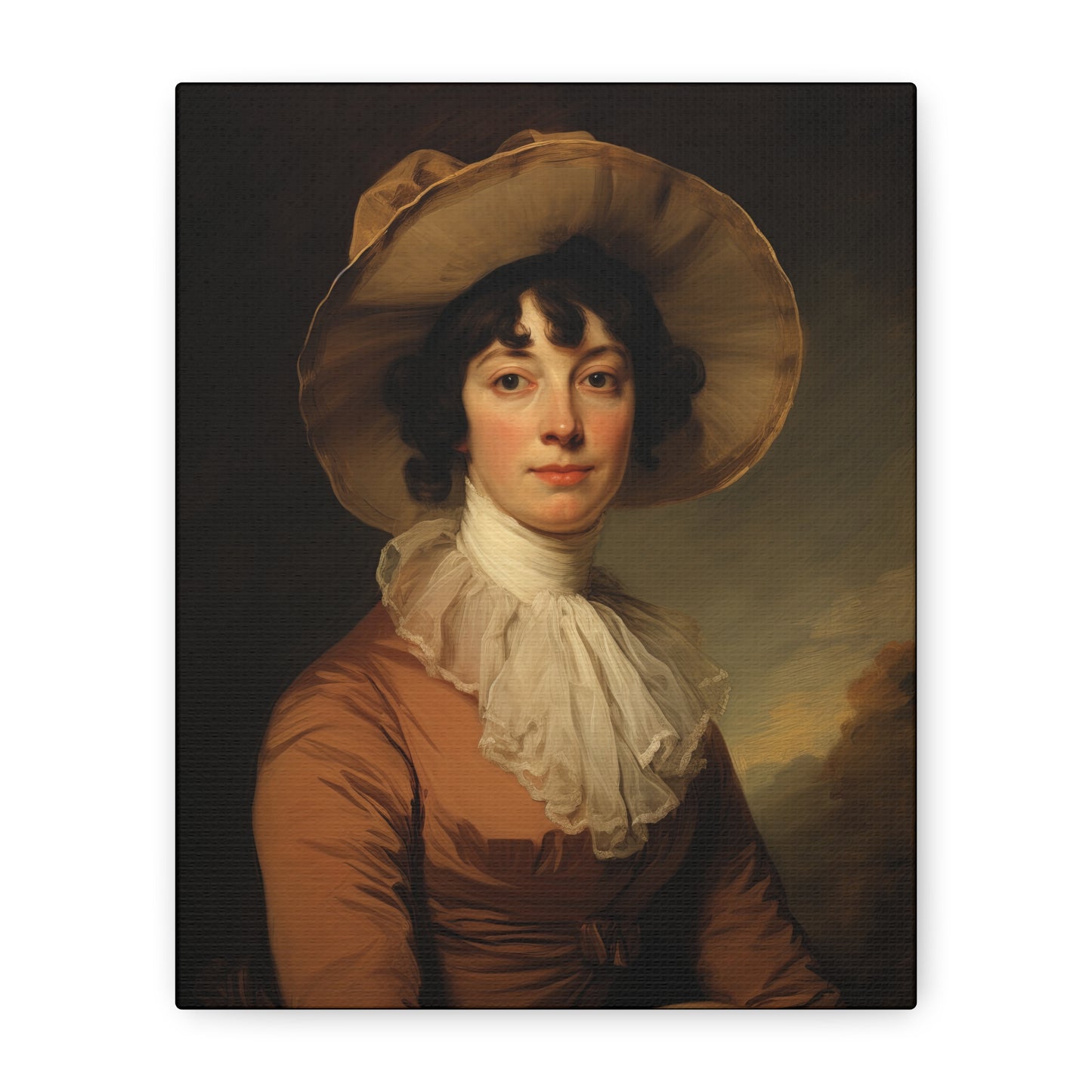 Miss Jane Early American Portrait Classic Portrait Matte Canvas Wall Art - Elegant Home Decor