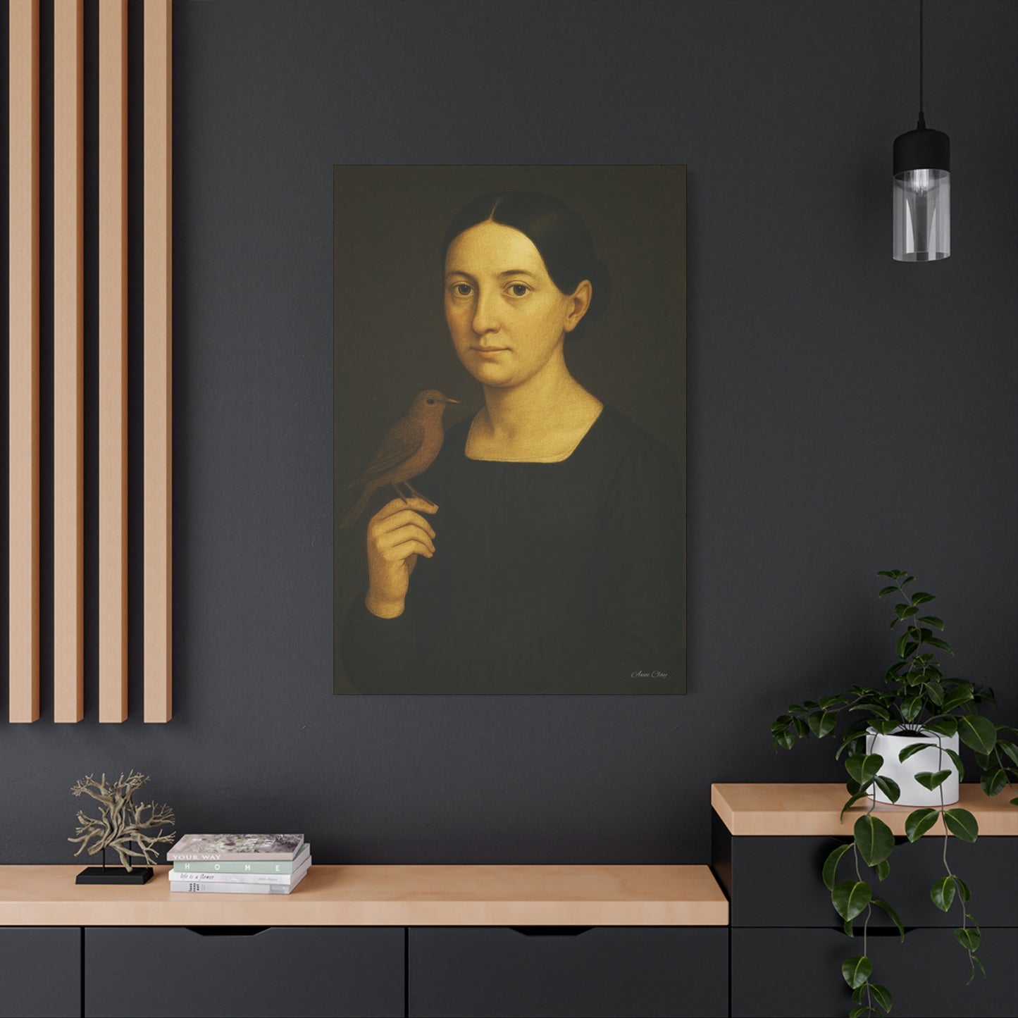 Elegant Bird Portrait Canvas Print, Wall Art, Home Decor, Vintage Art, Gift for Art Lovers, Minimalist Wall Decor