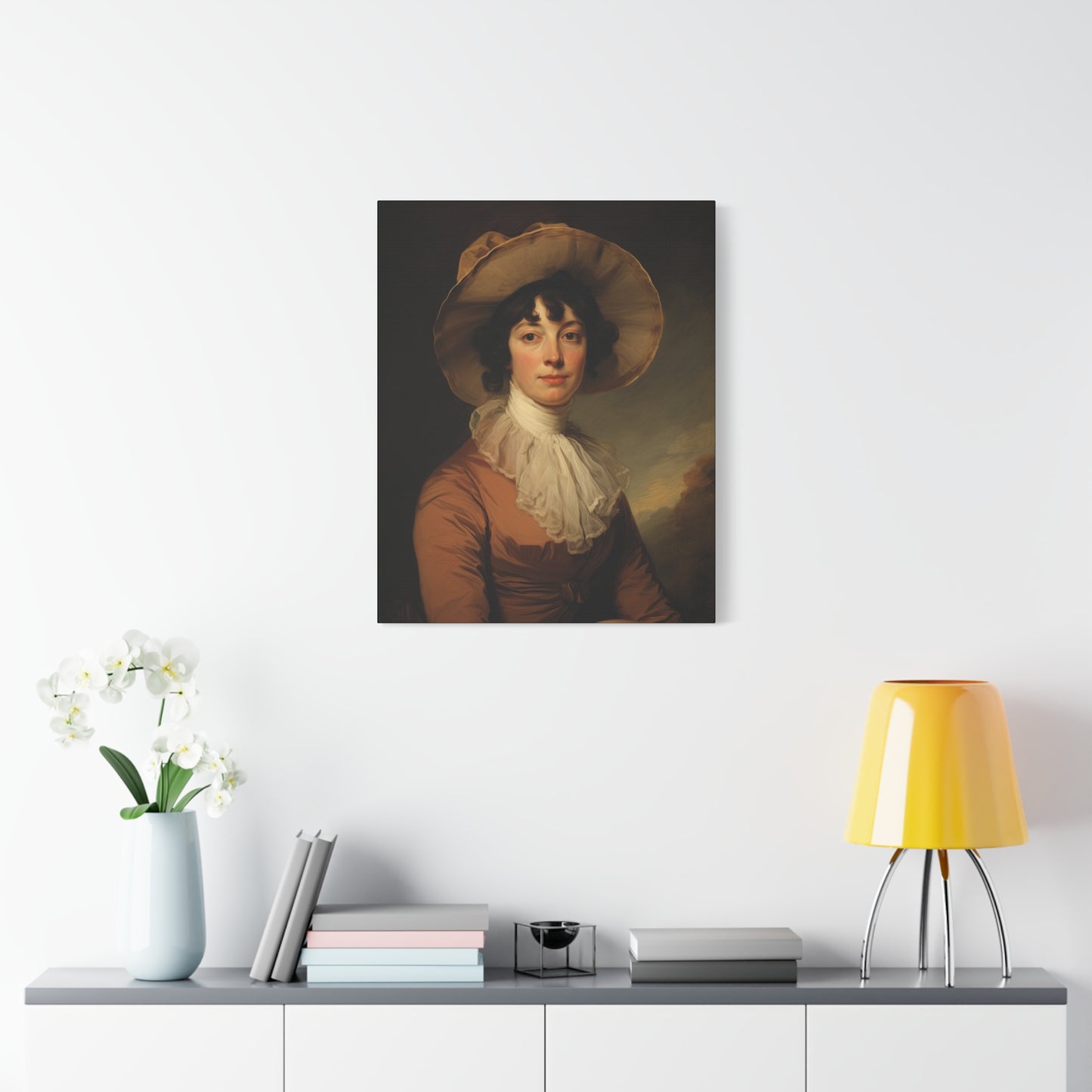 Miss Jane Early American Portrait Classic Portrait Matte Canvas Wall Art - Elegant Home Decor