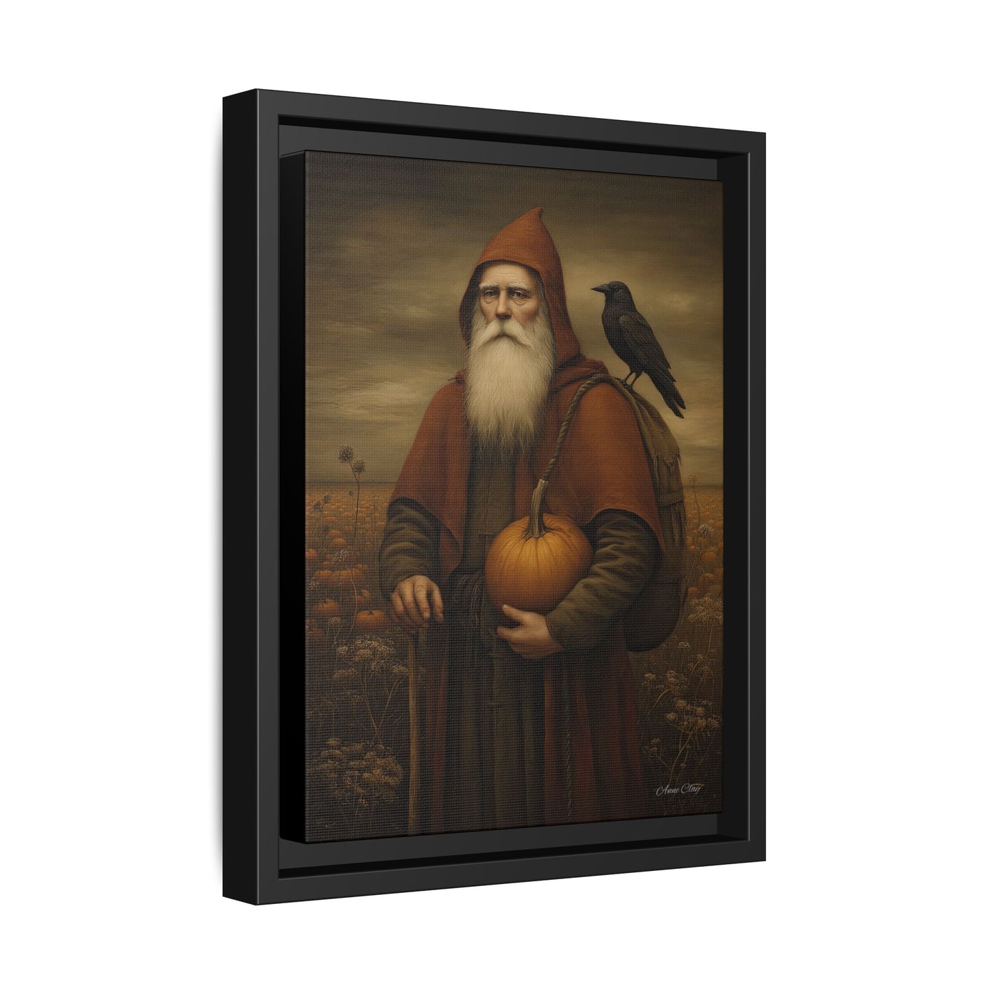 Framed Autumn Canvas Art, Fall Decor for Home, Harvest Wall Art, Thanksgiving Gift, Rustic Nature Painting