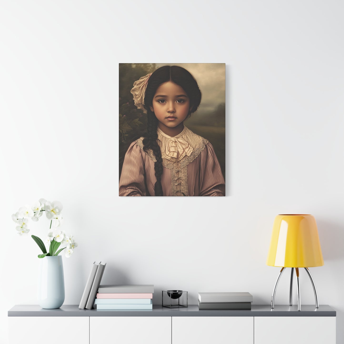 Matte Canvas Wall Art, Vintage Portrait Decor, Soft Aesthetic Home Decor, Gift for Art Lovers, Unique Room Decor