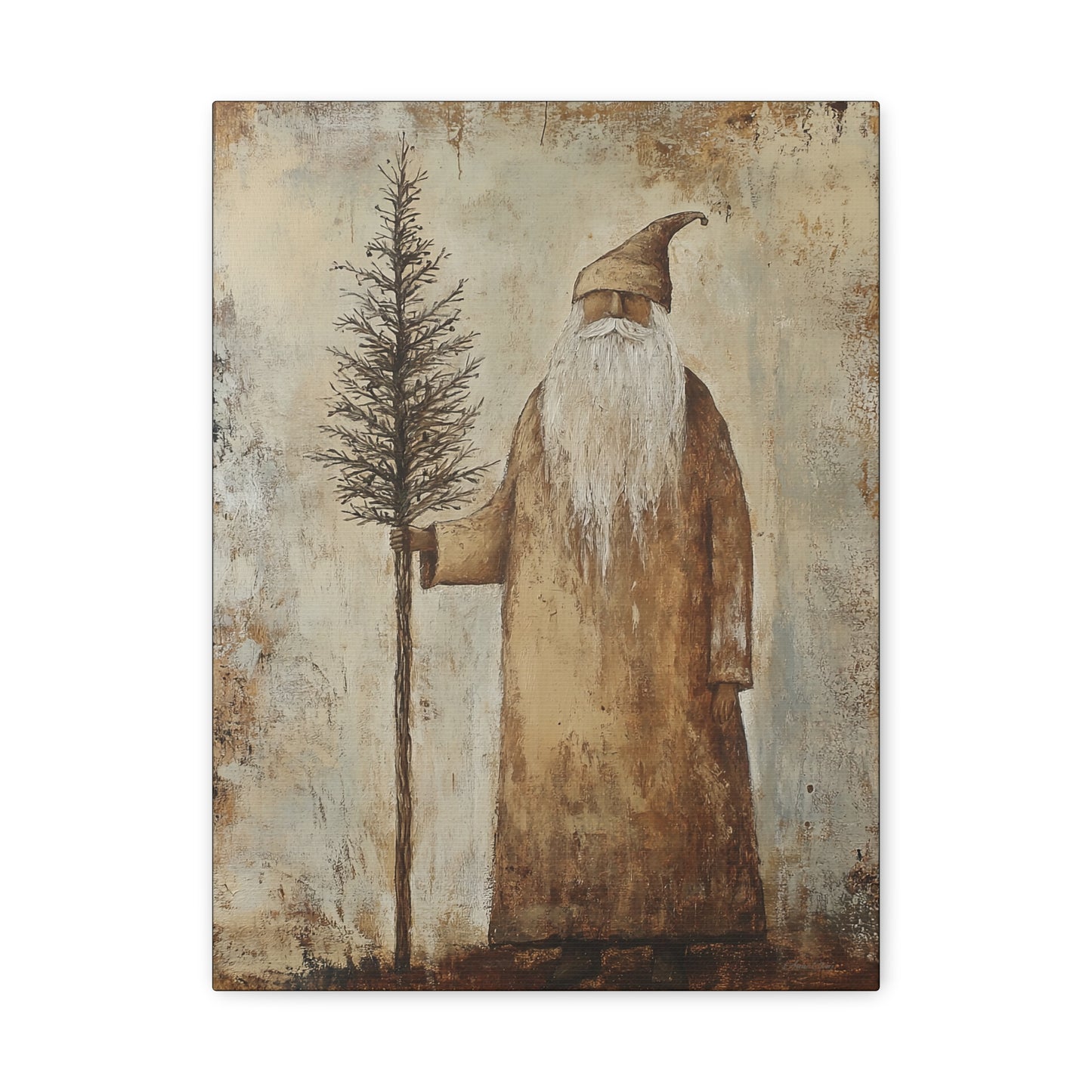 Twiggy Santa Matte Canvas, Stretched, 1.25"
