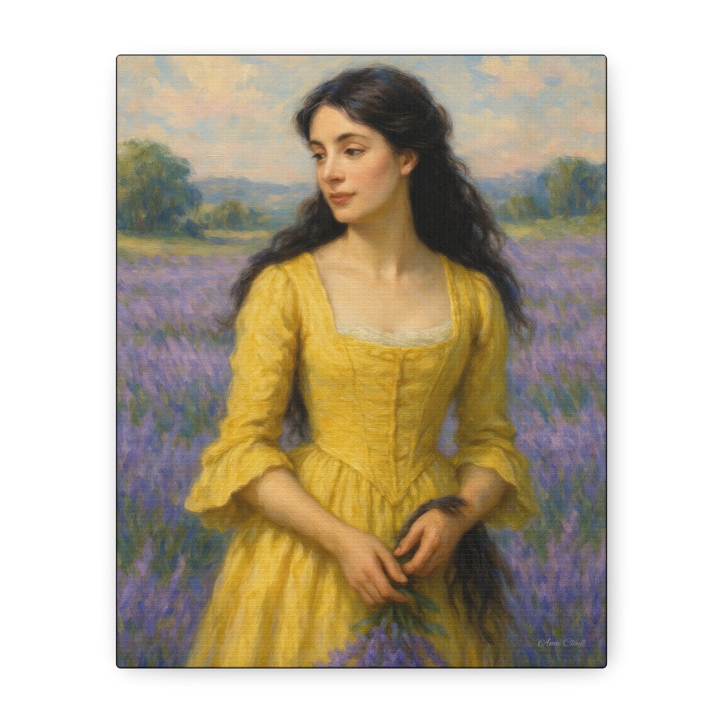 Stretched Canvas Art Print, Floral Decor, Wall Art for Living Room, Lavender Fields