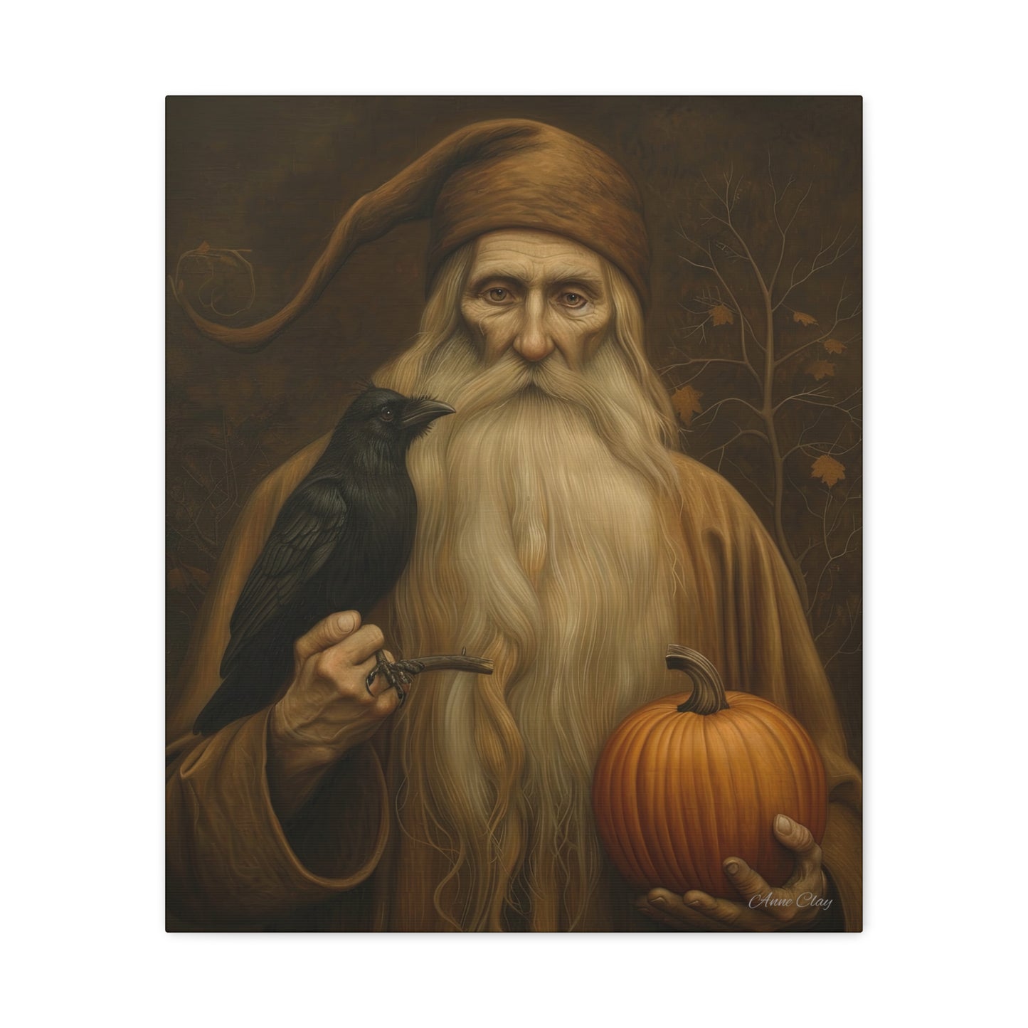 Mystical Harvest Canvas Art, Autumn Decor, Halloween Wall Art, Rustic Home Decoration, Gift for Nature Lovers