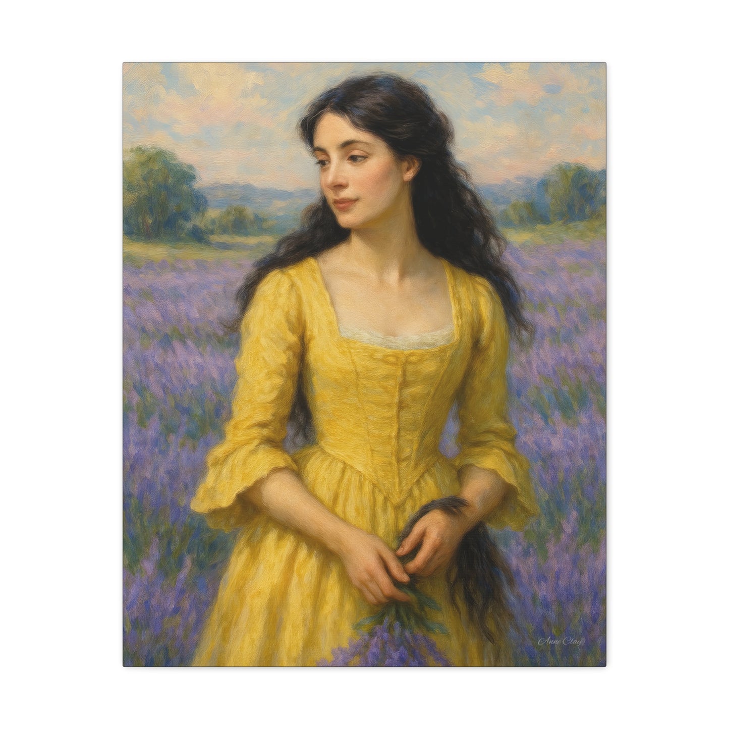 Stretched Canvas Art Print, Floral Decor, Wall Art for Living Room, Lavender Fields