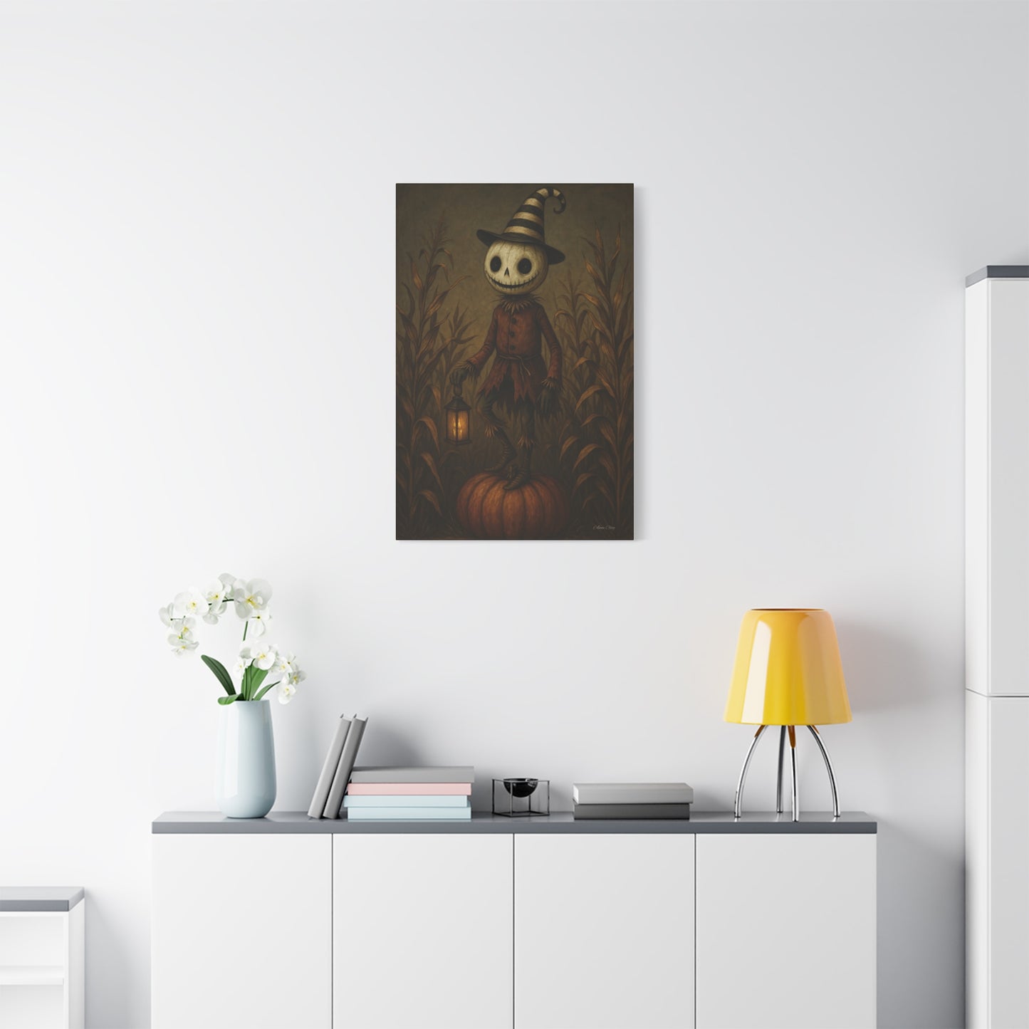 Halloween Scarecrow Art Print, Spooky Home Decor, Fall Wall Artwork, Perfect for Halloween, Witchy Vibes, Gift for Halloween Lovers
