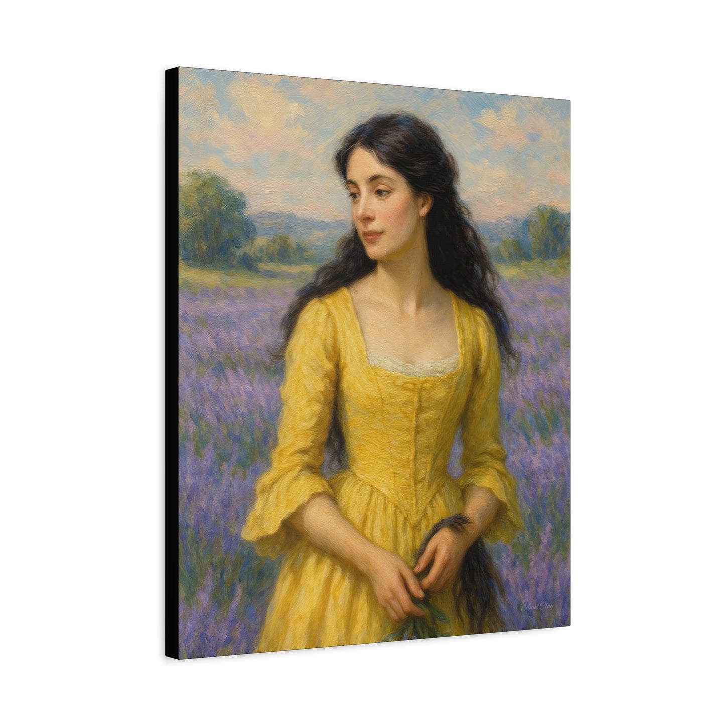 Stretched Canvas Art Print, Floral Decor, Wall Art for Living Room, Lavender Fields