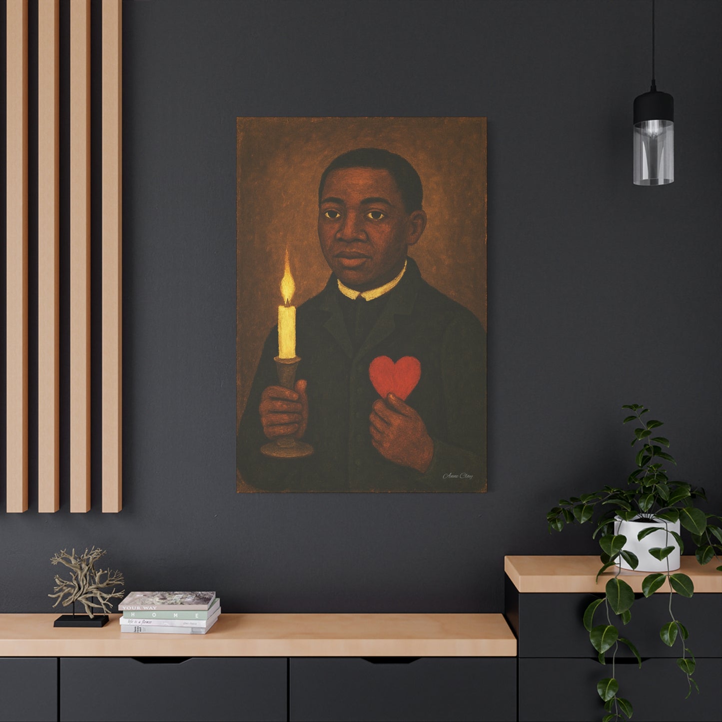 Heartfelt Canvas Art Print | Spiritual Home Decor, Black History Month, Candle Holder, Motivational Wall Art