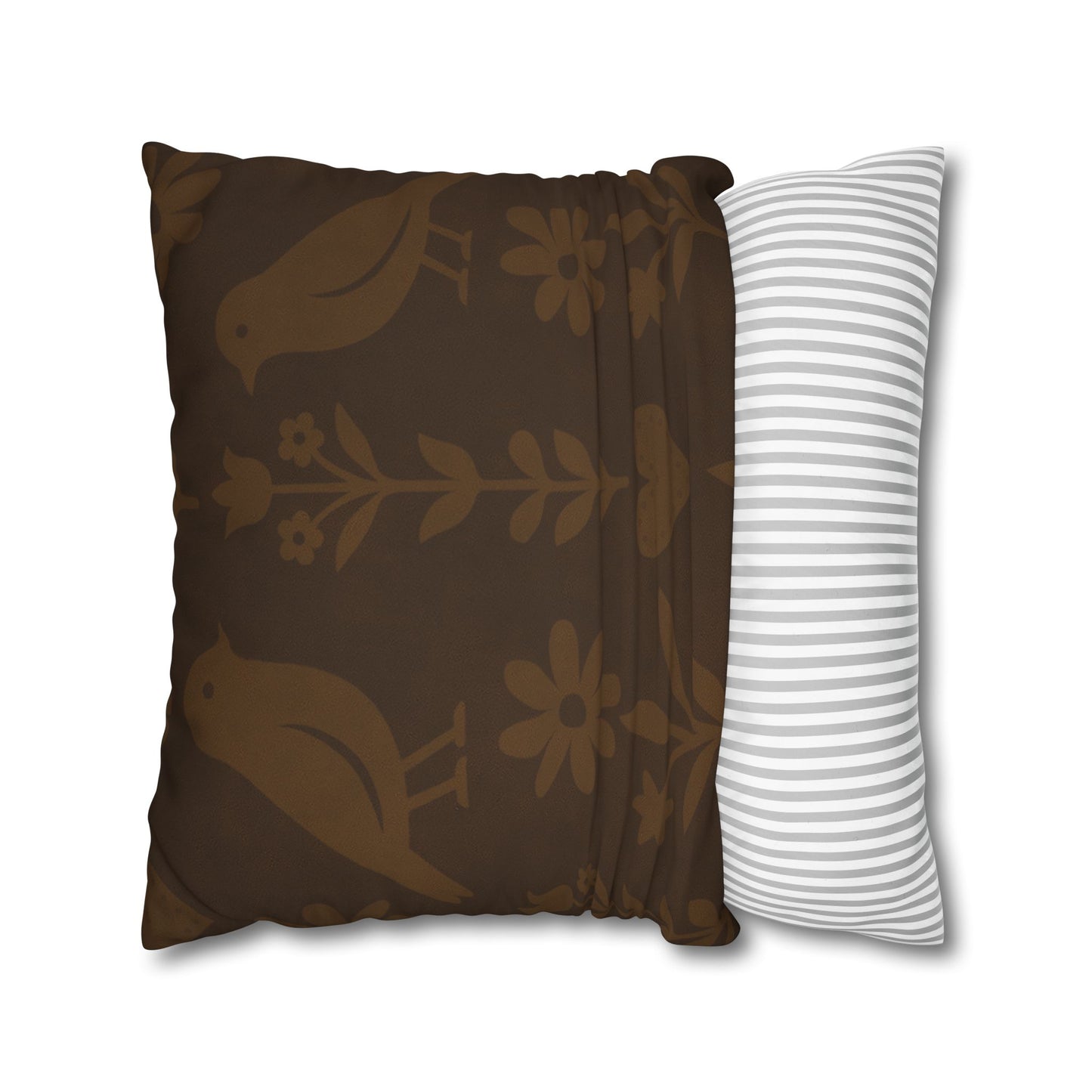 Bohemian Bird Pattern Pillowcase - Cozy Home Decor, Vintage Accent, Gift for Bird Lovers, Rustic Living Room, Nature Inspired