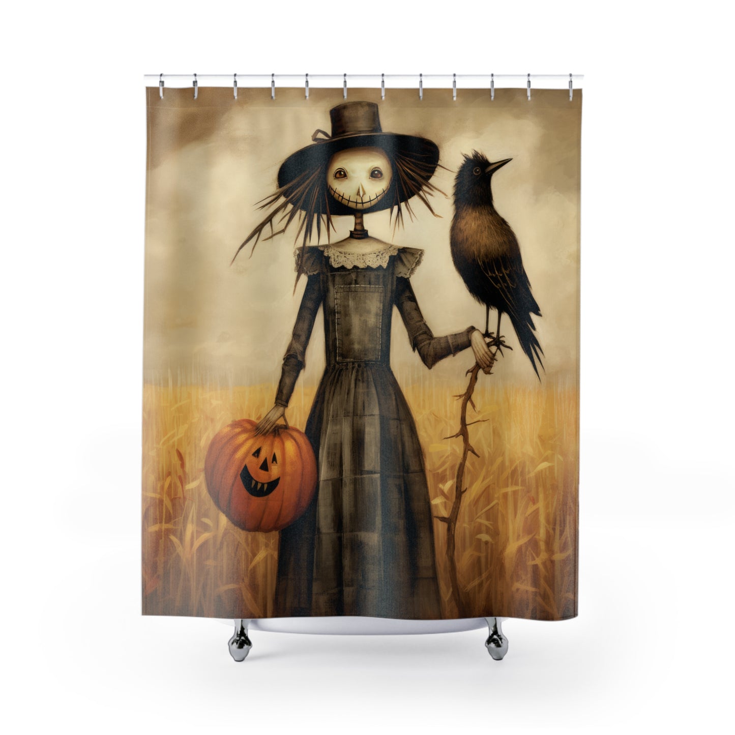 Scary Crow Shower Curtains