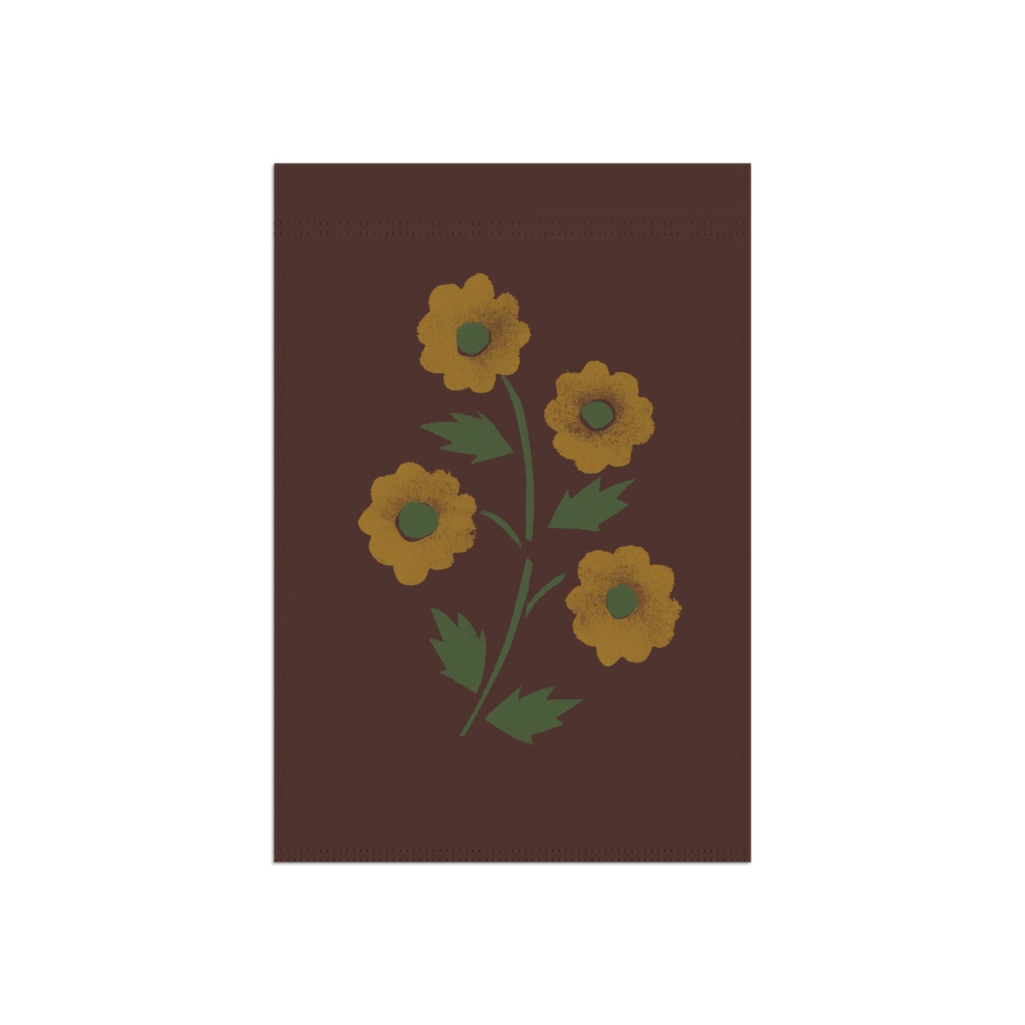 Stencilled Flower on Country Red Garden & House Banner