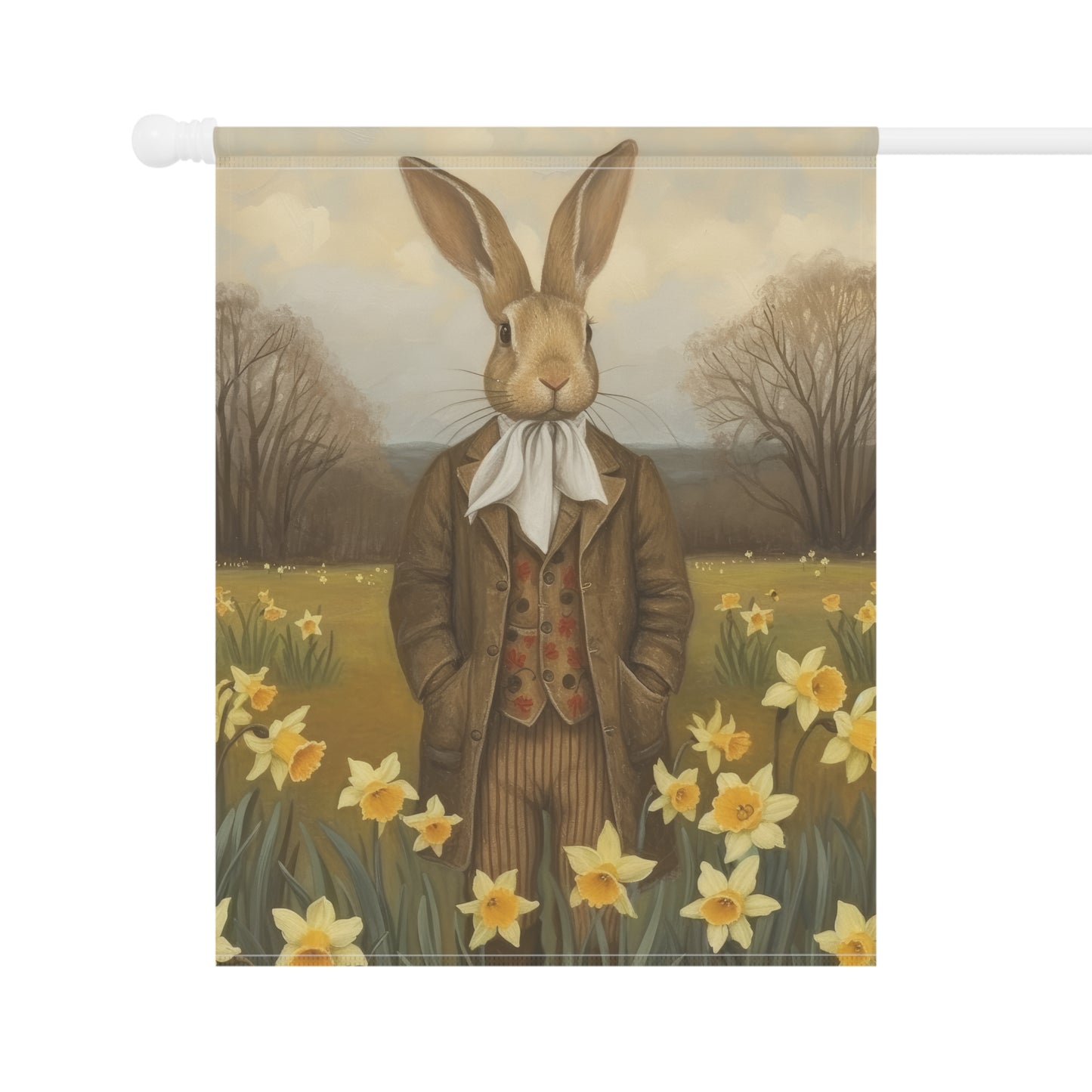 Whimsical Easter Garden Banner - Vintage Bunny Design