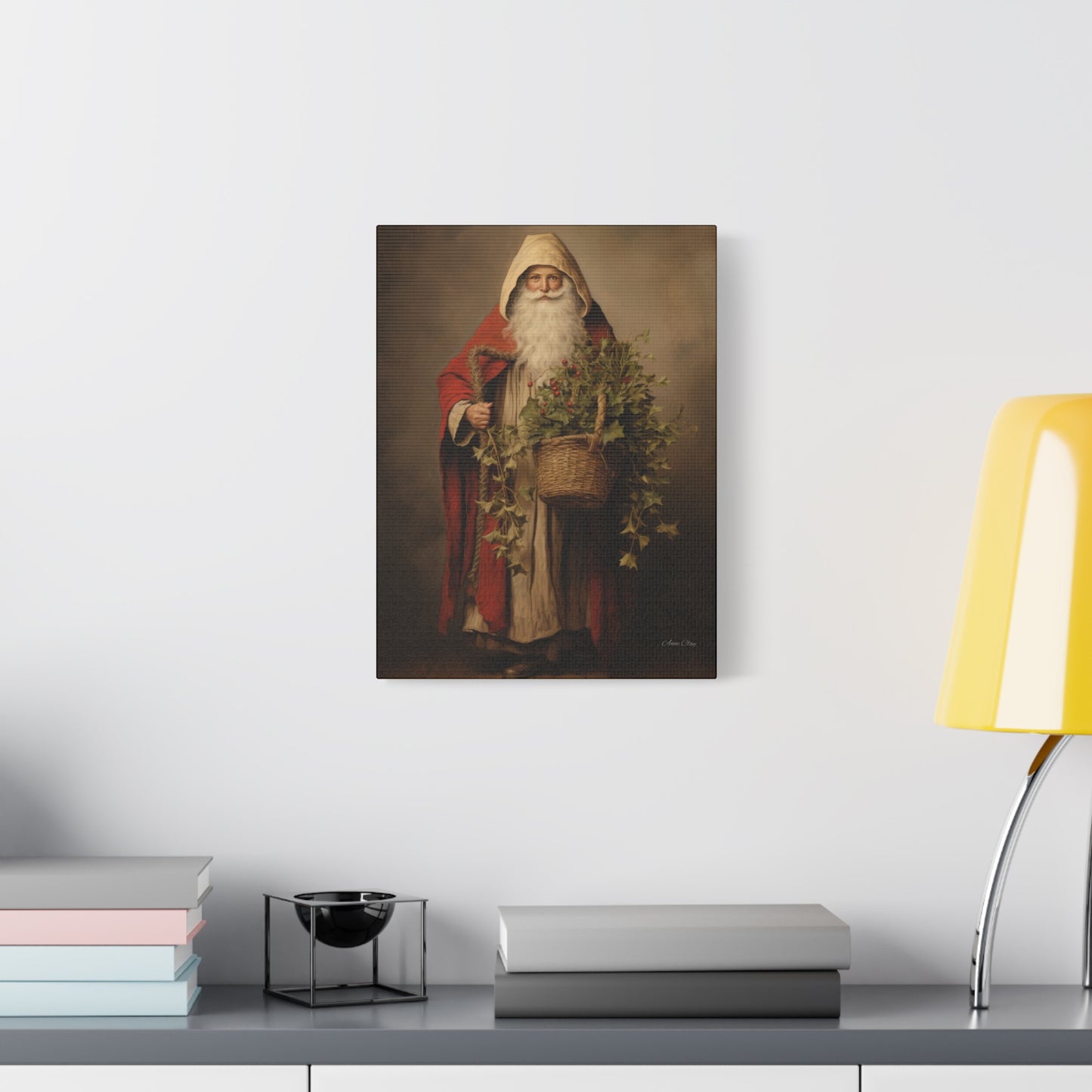 WS Sharing Santa Matte Canvas, Stretched, 1.25"