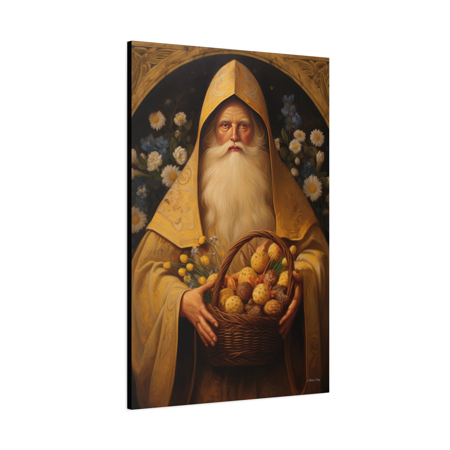 Easter Basket Santa Matte Canvas, Stretched, 1.25"