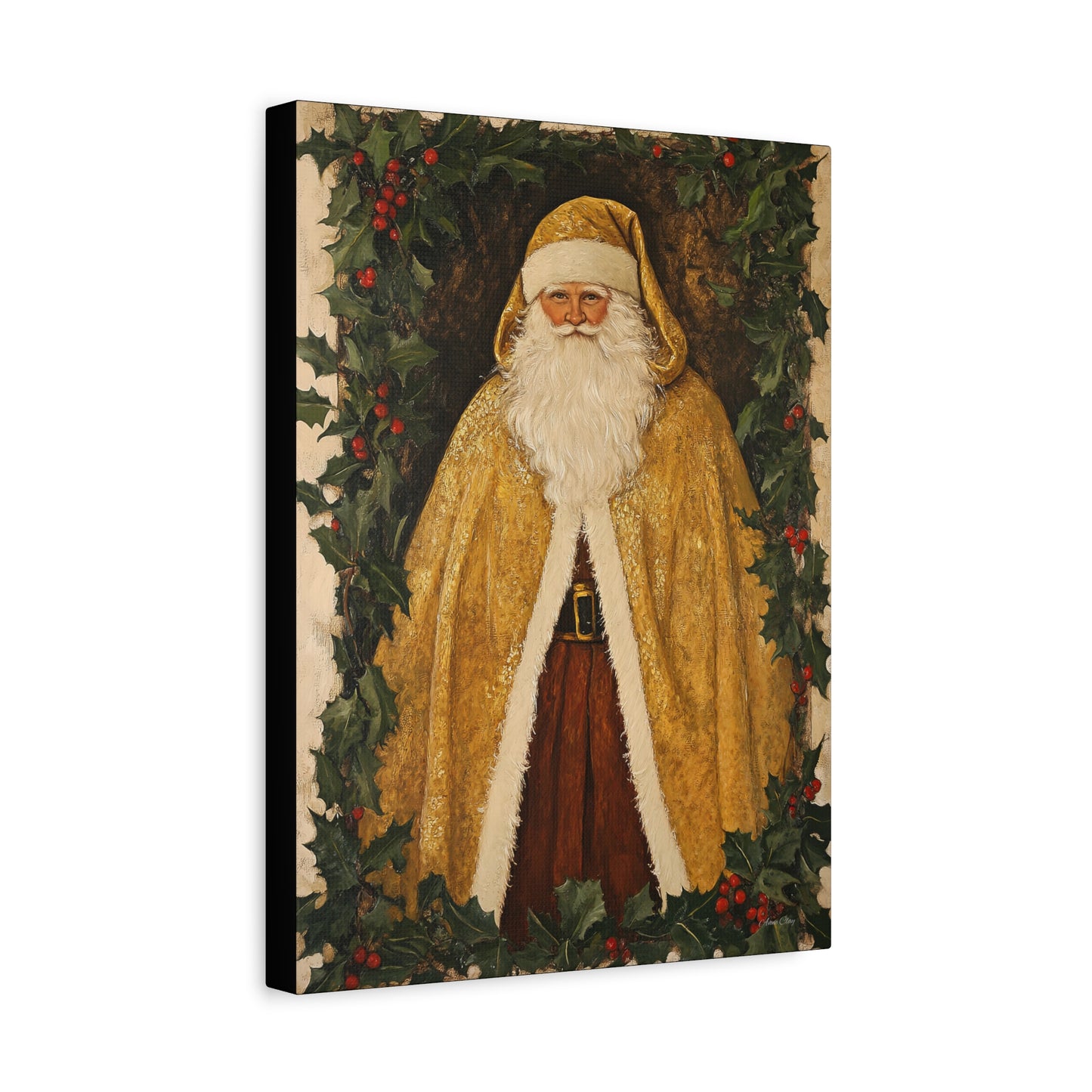 Golden Furry Santa Matte Canvas, Stretched, 1.25"