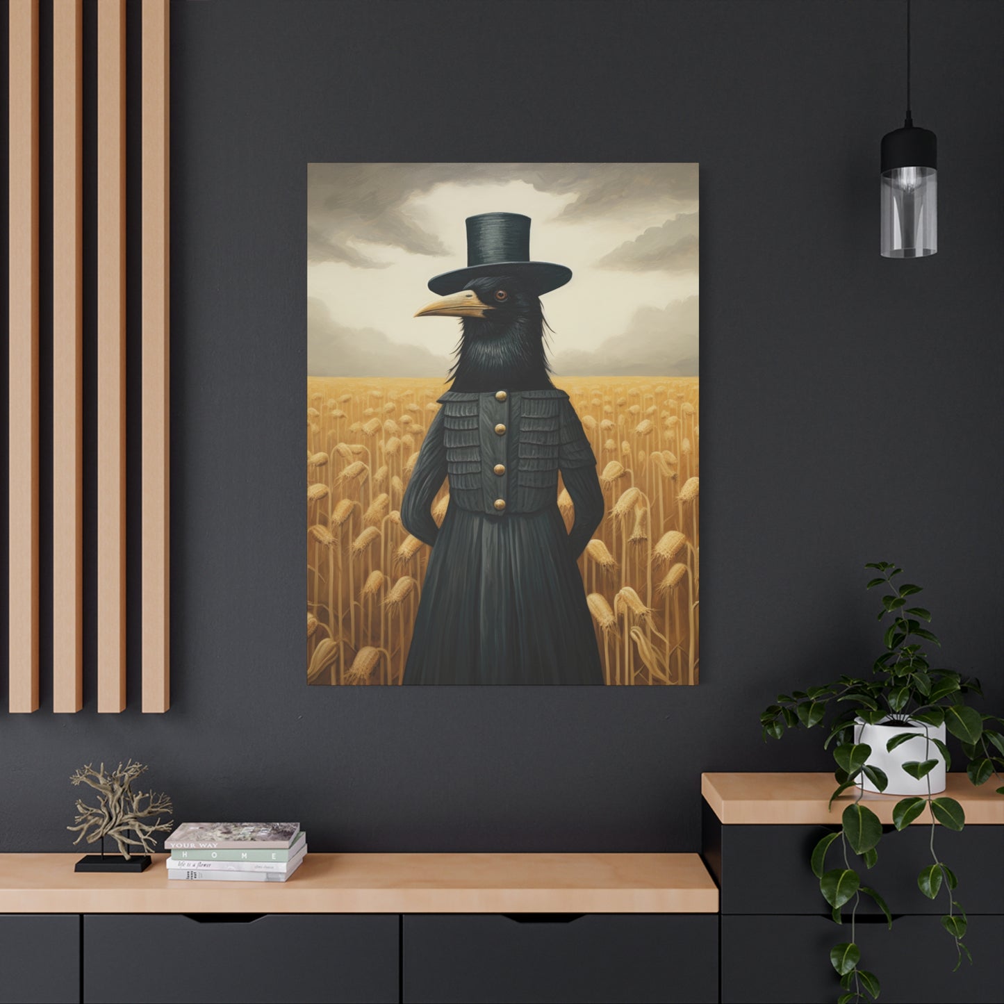 Proper Crow Mysterious Crow Art Canvas - Stretched Matte Wall Decor
