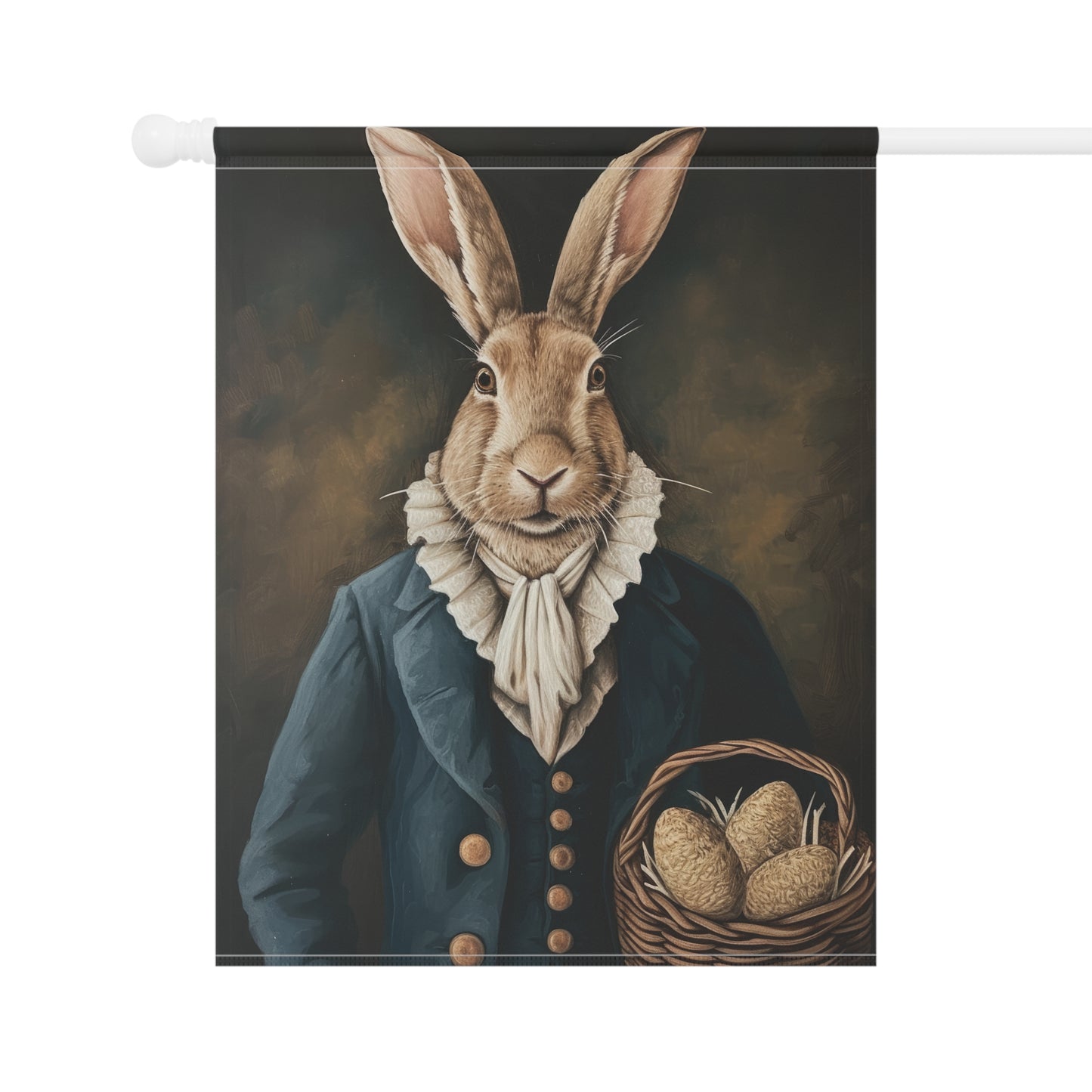 Whimsical Easter Garden Banner with Dapper Rabbit Design