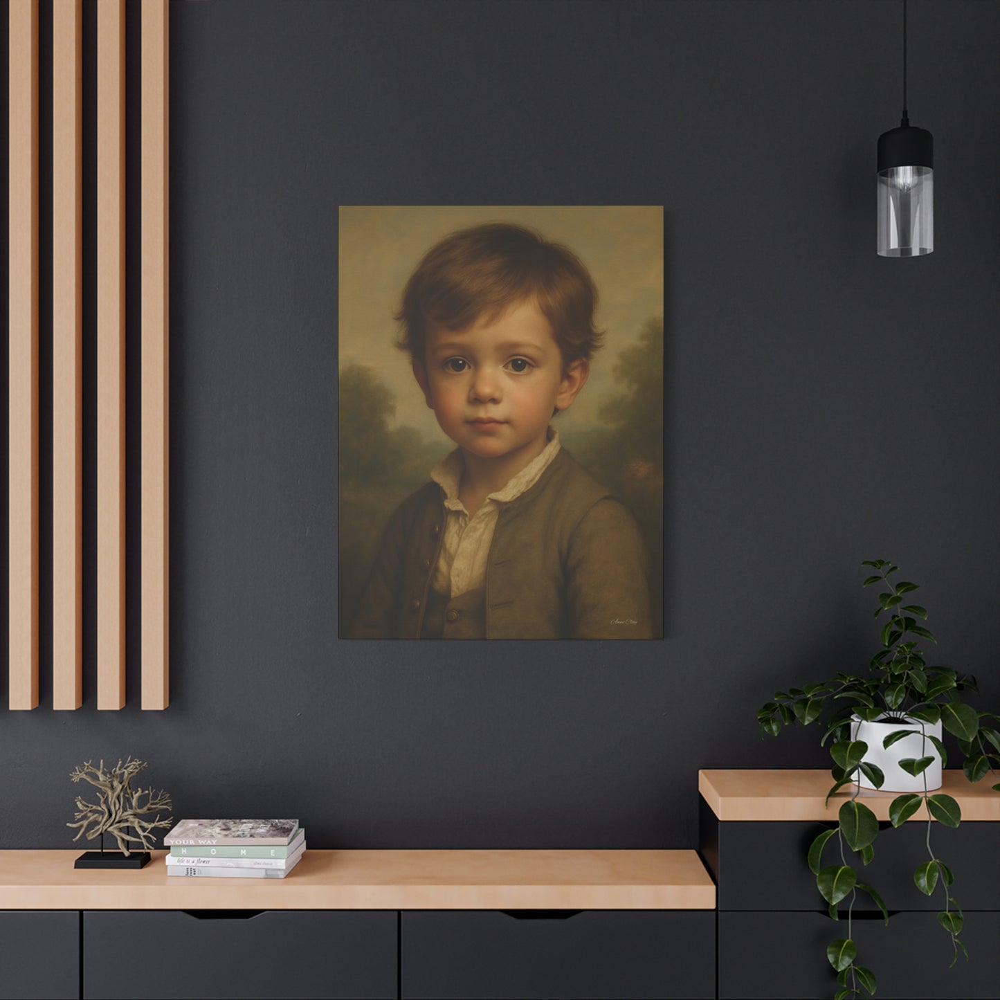 Vintage Child Portrait Canvas Print, Charming Artwork, Home Decor, Gift for Parents, Nursery Wall Art, Classic Style