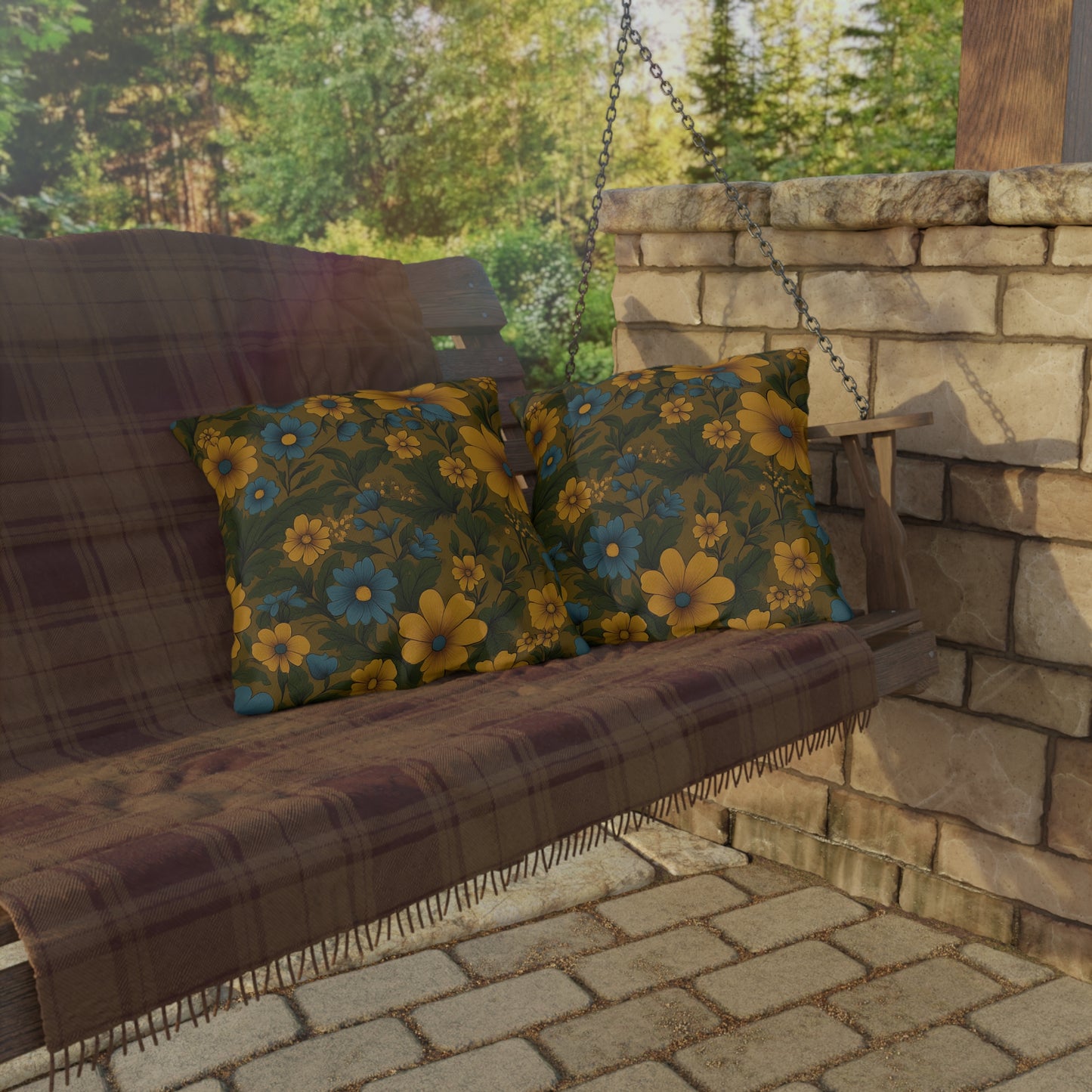 Bohemian Floral Outdoor Pillows, Vibrant Garden Decor, Patio Accessories, Spring/Summer Vibes, Outdoor Seating Style