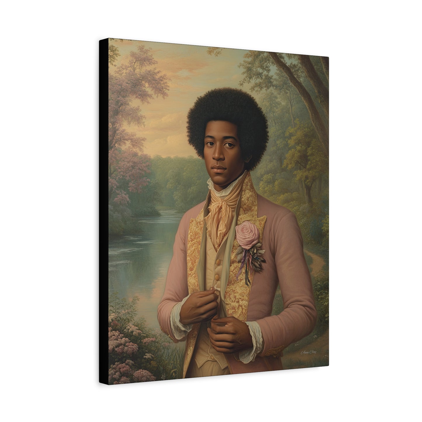 Elegant Portrait Canvas Art, Vintage Wall Decor, Home Aesthetic, Gift for Art Lovers, Framed Canvas, Romantic Home Decor, Historical Artwork