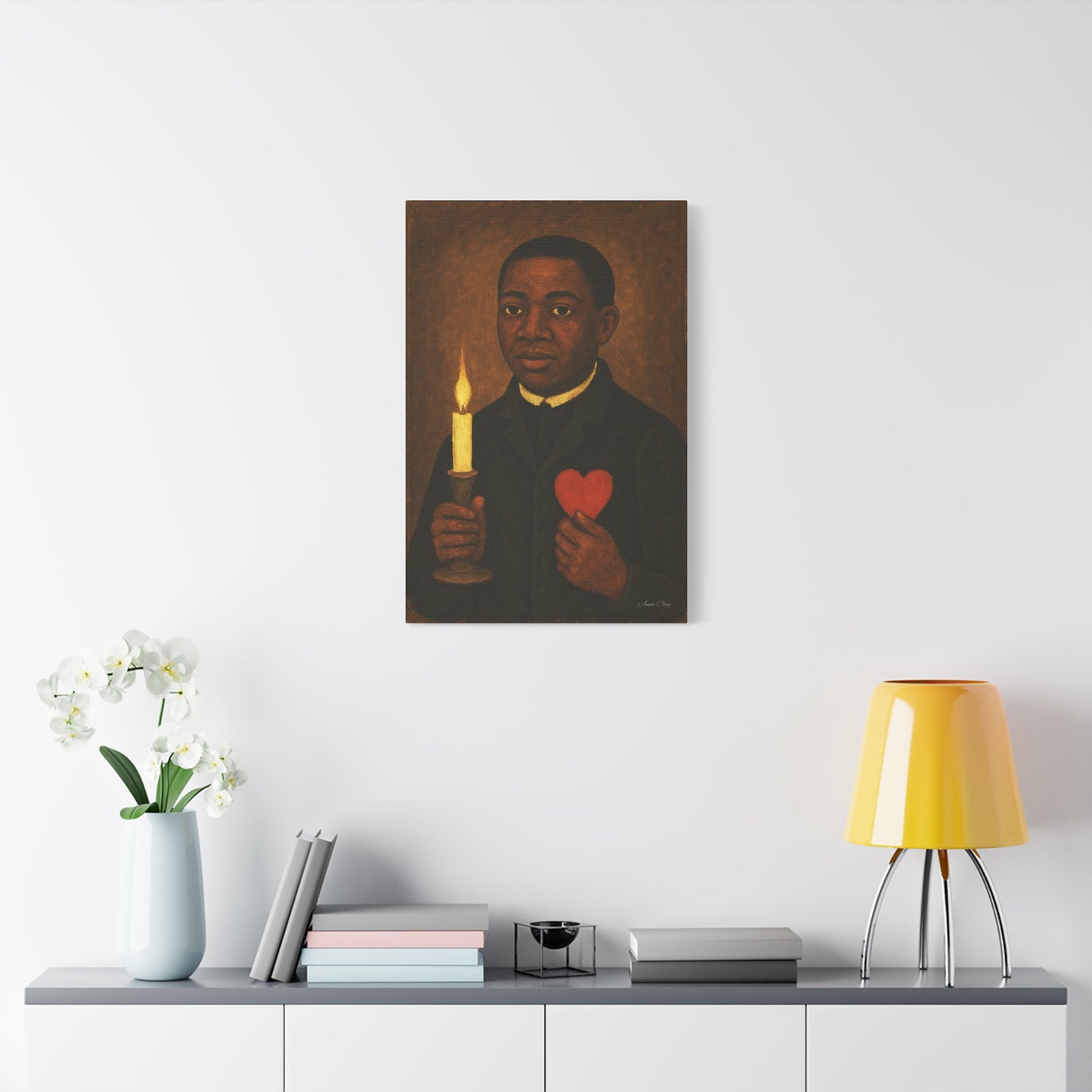 Heartfelt Canvas Art Print | Spiritual Home Decor, Black History Month, Candle Holder, Motivational Wall Art