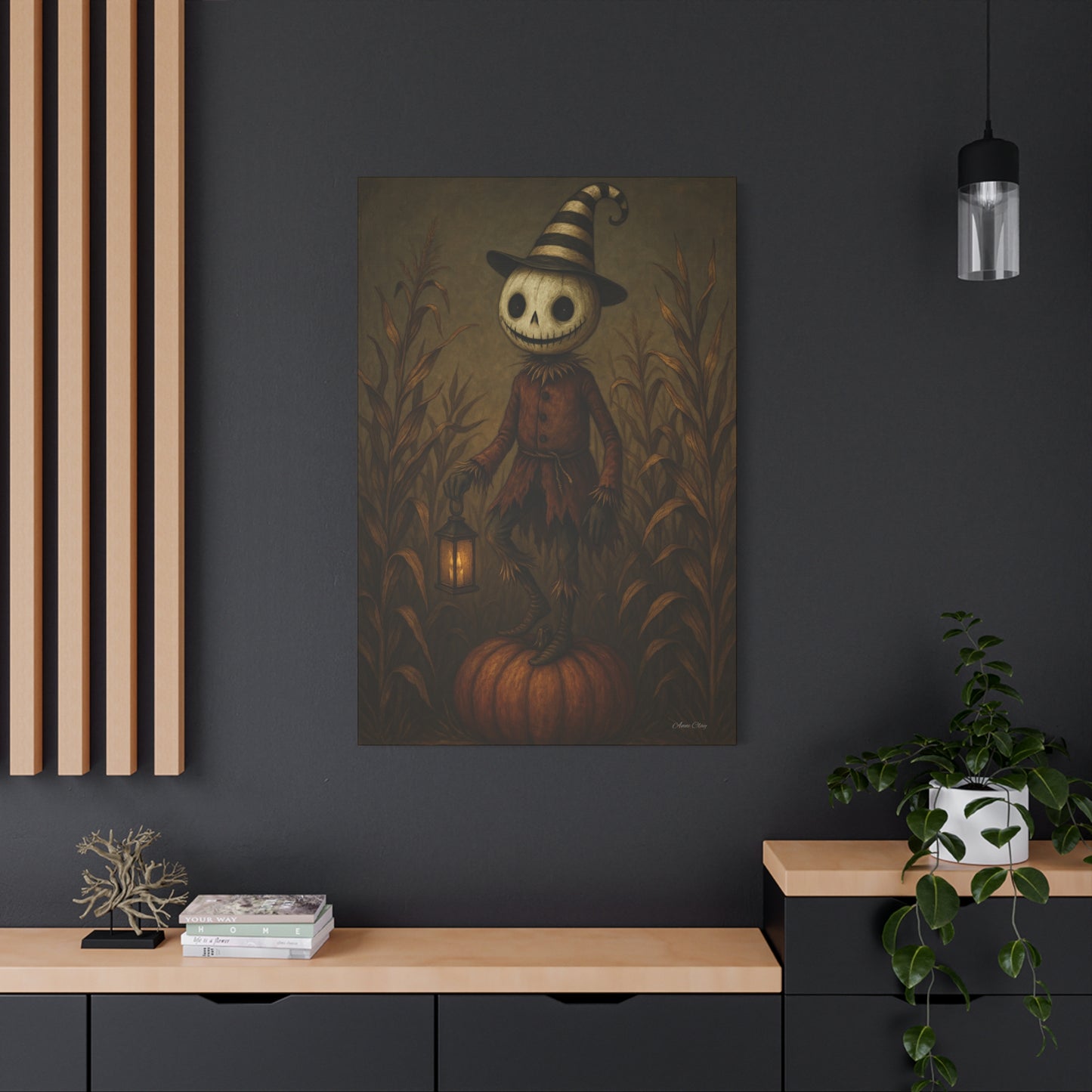 Halloween Scarecrow Art Print, Spooky Home Decor, Fall Wall Artwork, Perfect for Halloween, Witchy Vibes, Gift for Halloween Lovers