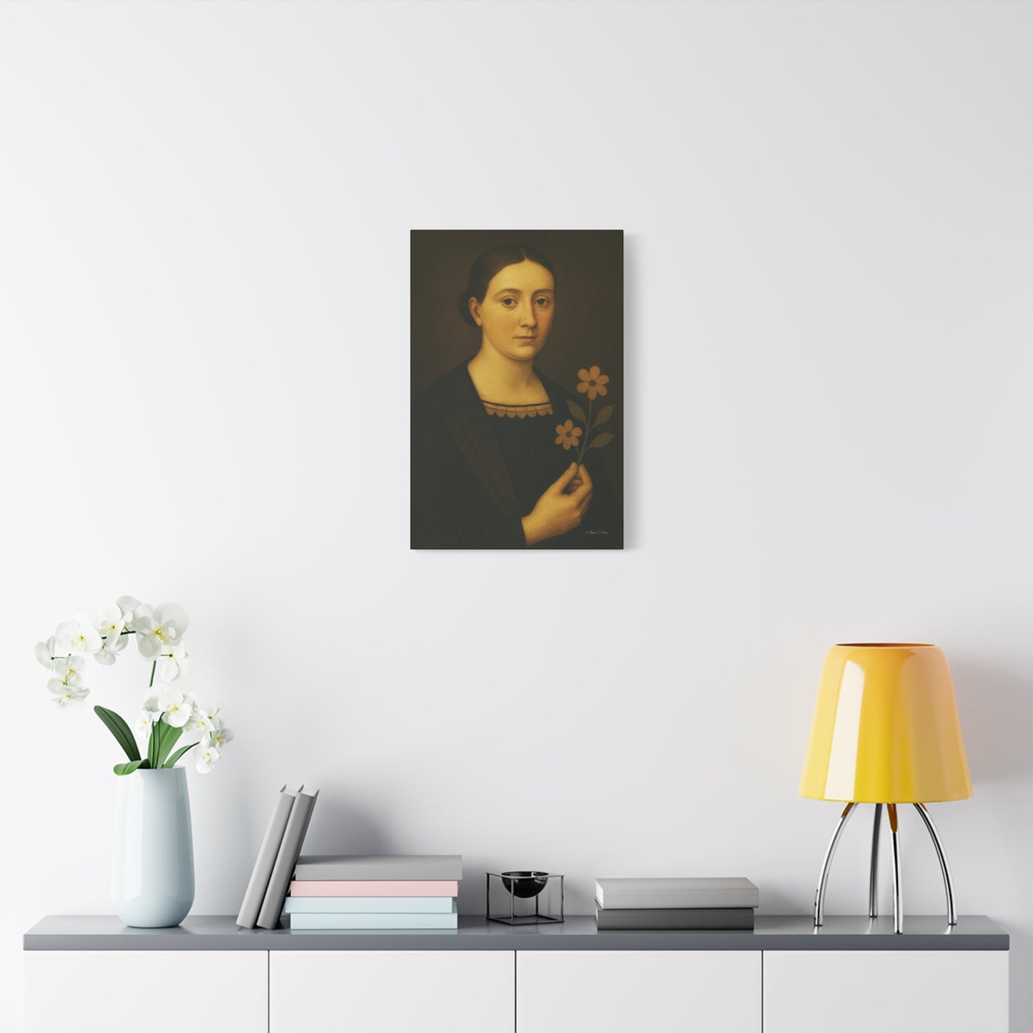 Artistic Canvas Wall Art, Floral Portrait, Home Decor, Gift for Art Lovers, Vintage Style, Wall Decor