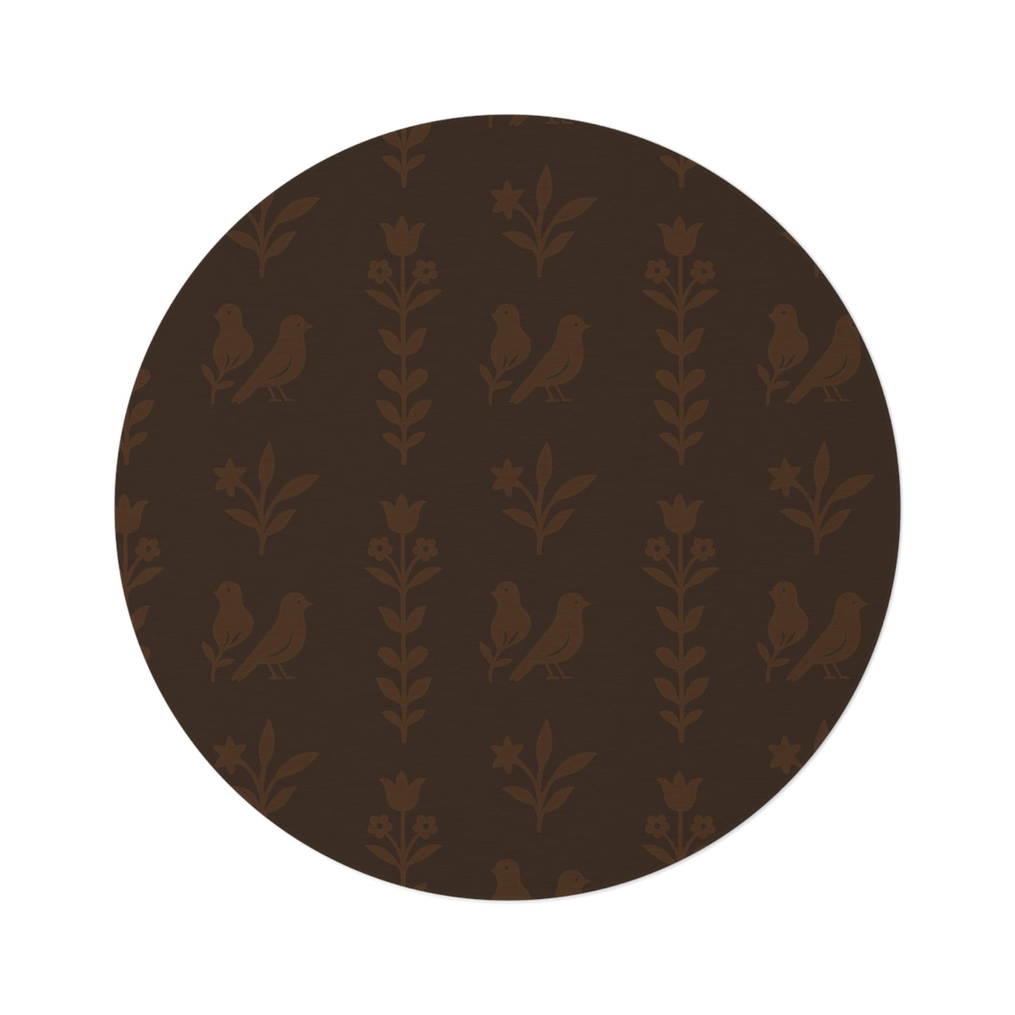 Cozy Botanical Round Rug, Vintage Home Decor, Boho Style, Living Room Accent, Floor Mat for All Occasions, Gifts for Nature Lovers