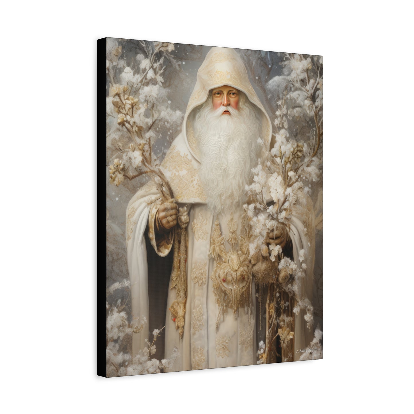 Winter White Santa Matte Canvas, Stretched, 1.25"