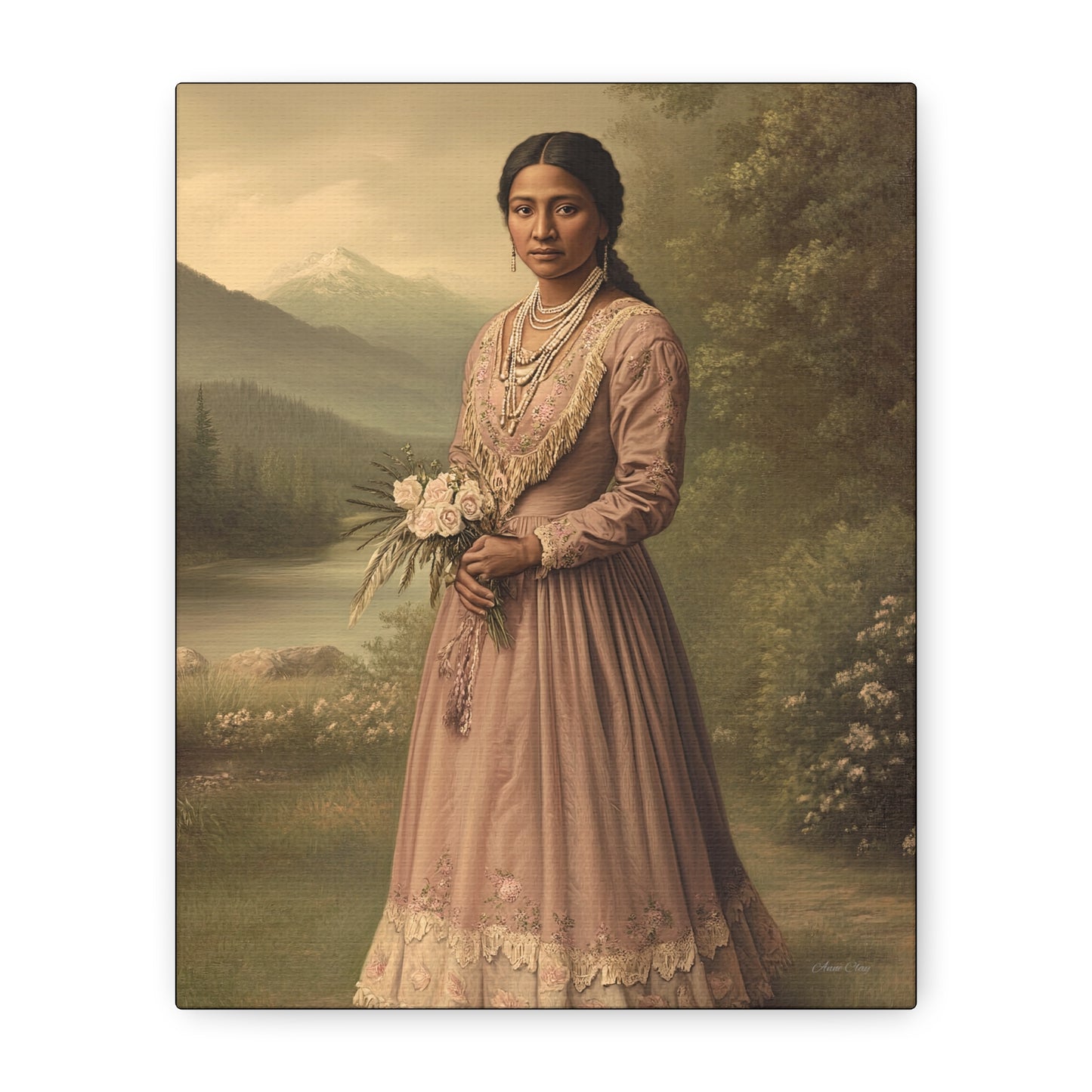 Artistic Stretched Canvas Print: Vintage Portrait, Home Decor, Wall Art, Gift for Art Lovers, Boho Decoration, Unique Gift