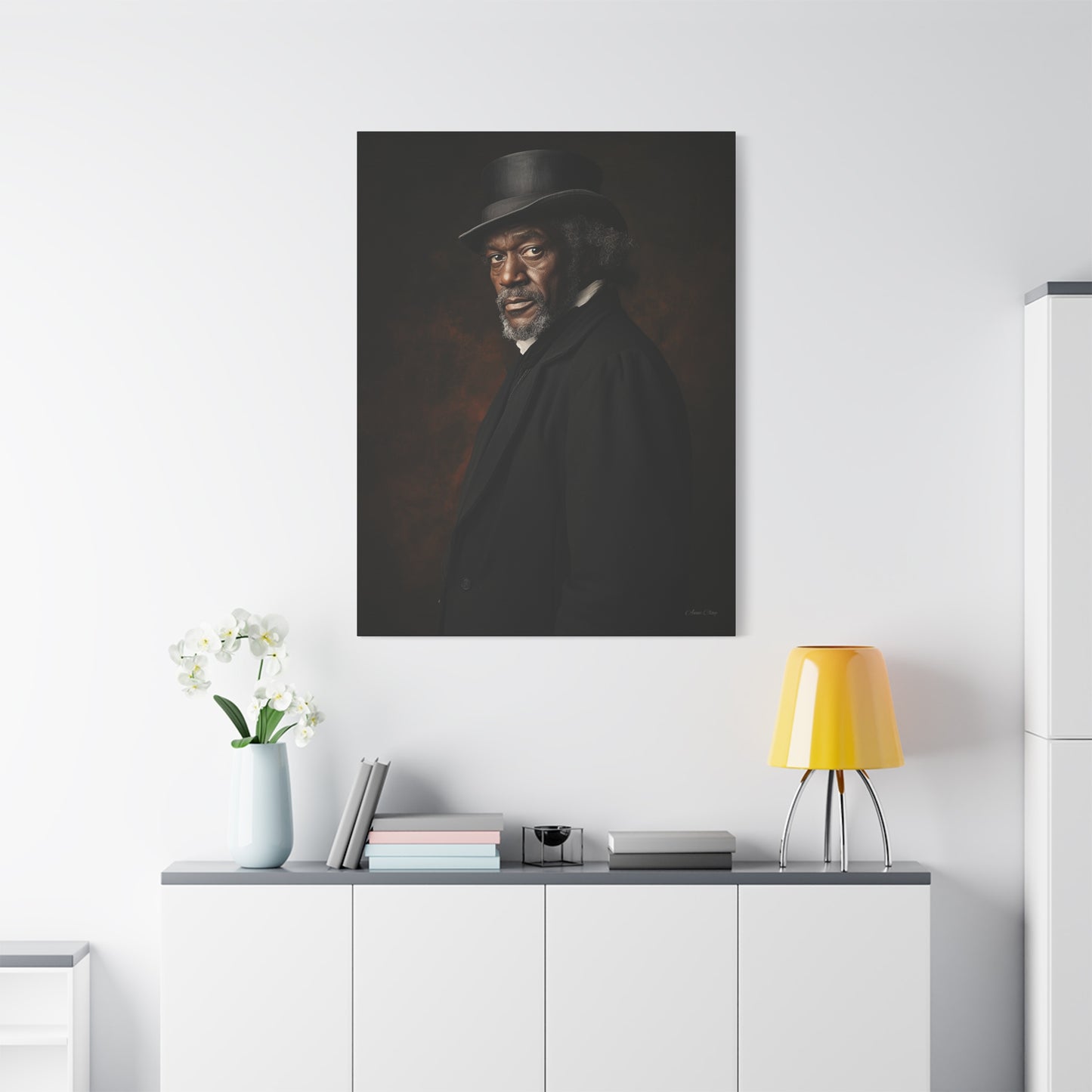 Frederick Elegant Stretched Canvas Art - Iconic Portrait on Matte Finish