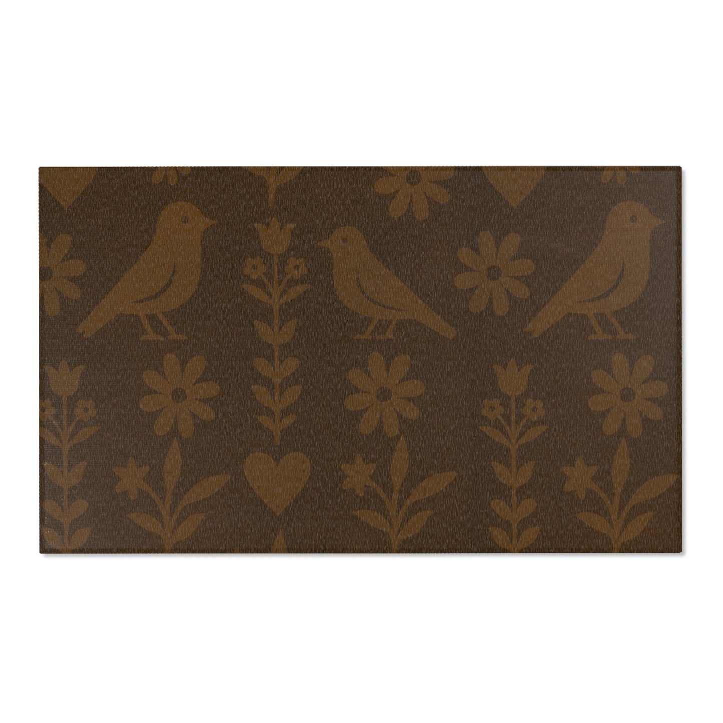 Cozy Bird & Flower Area Rug | Farmhouse Decor, Boho Style, Living Room Accent, Bird Lovers Gift, Soft Floor Mat