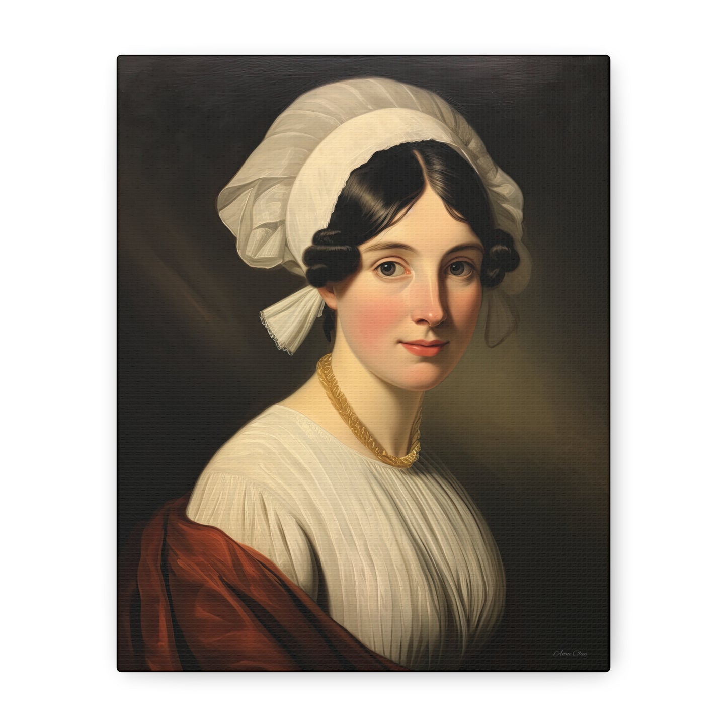 Miss Anne Early American Vintage Portrait Canvas Wall Art - Elegant Home Decor