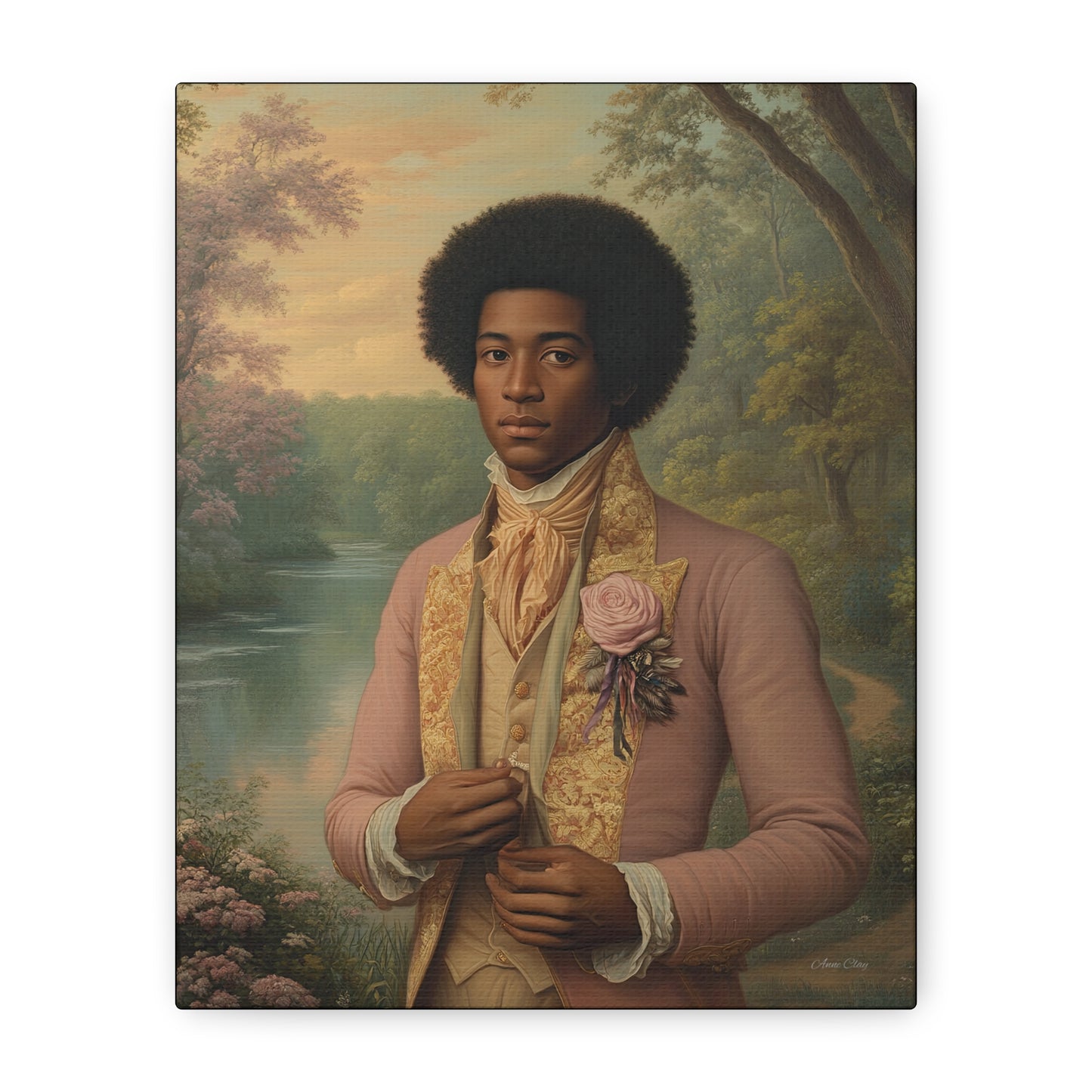Elegant Portrait Canvas Art, Vintage Wall Decor, Home Aesthetic, Gift for Art Lovers, Framed Canvas, Romantic Home Decor, Historical Artwork