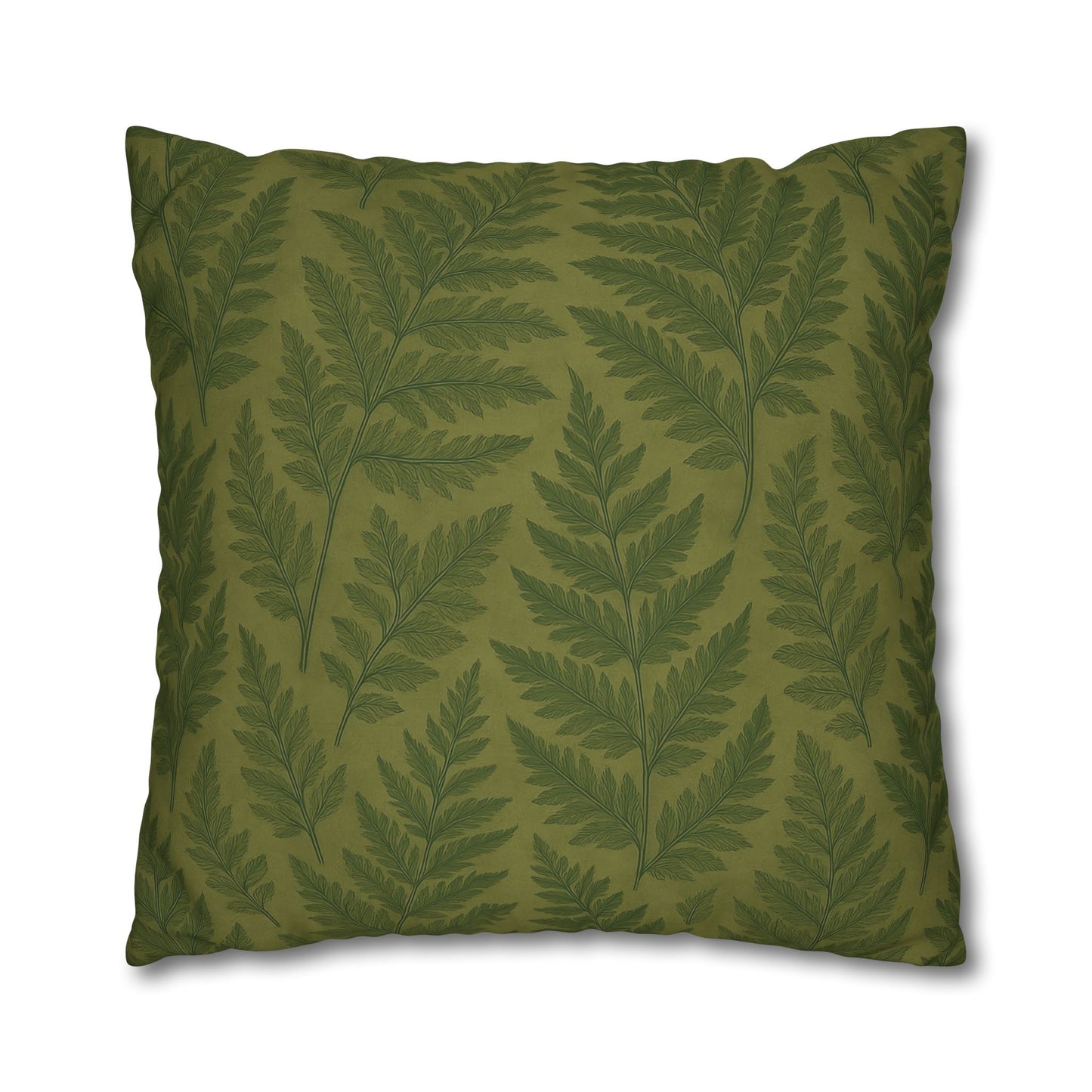 Fern Pattern Nature-Inspired Accent, Green Leaf Pillowcase, Gifts for Plant Lovers
