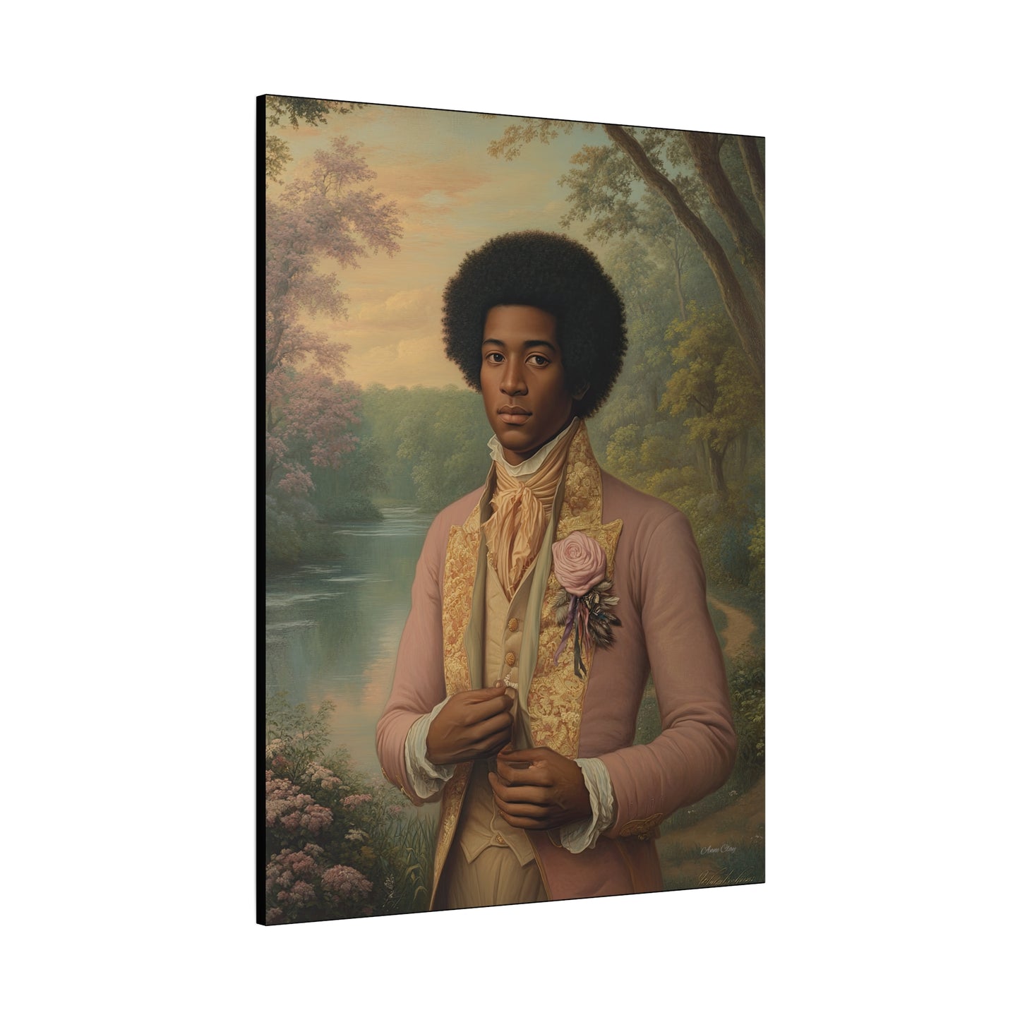 Elegant Portrait Canvas Art, Vintage Wall Decor, Home Aesthetic, Gift for Art Lovers, Framed Canvas, Romantic Home Decor, Historical Artwork