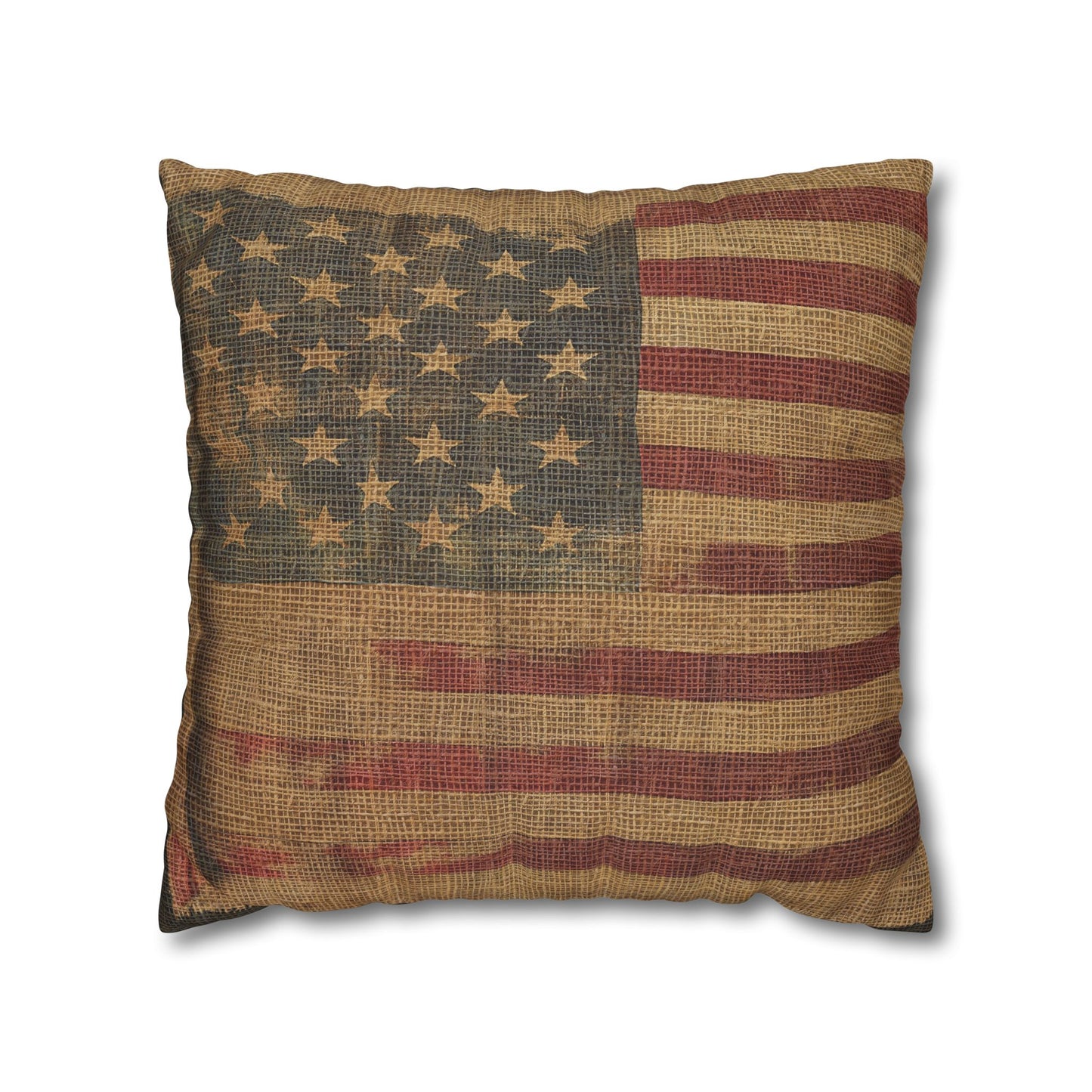 Grungy Flag Square Poly Canvas Pillowcase