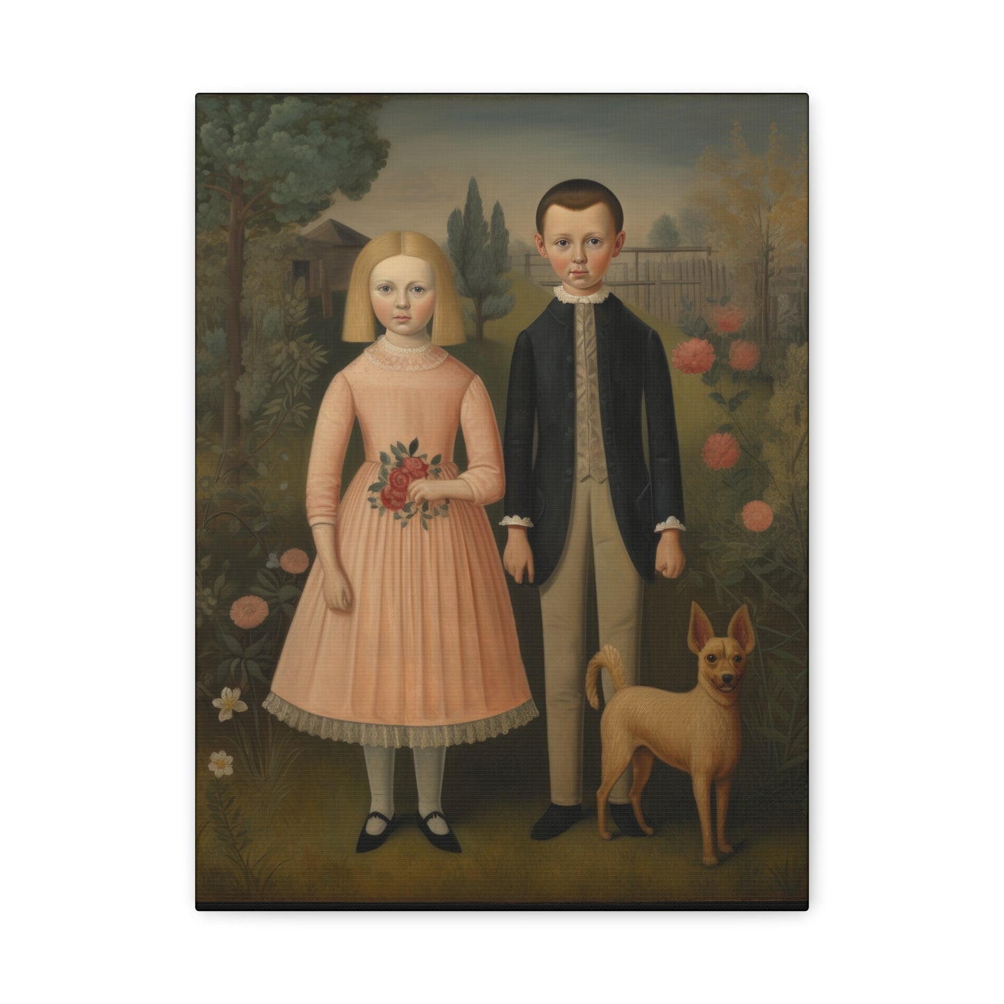 Whimsical Vintage Art Print - Matte Stretched Canvas Wall Decor