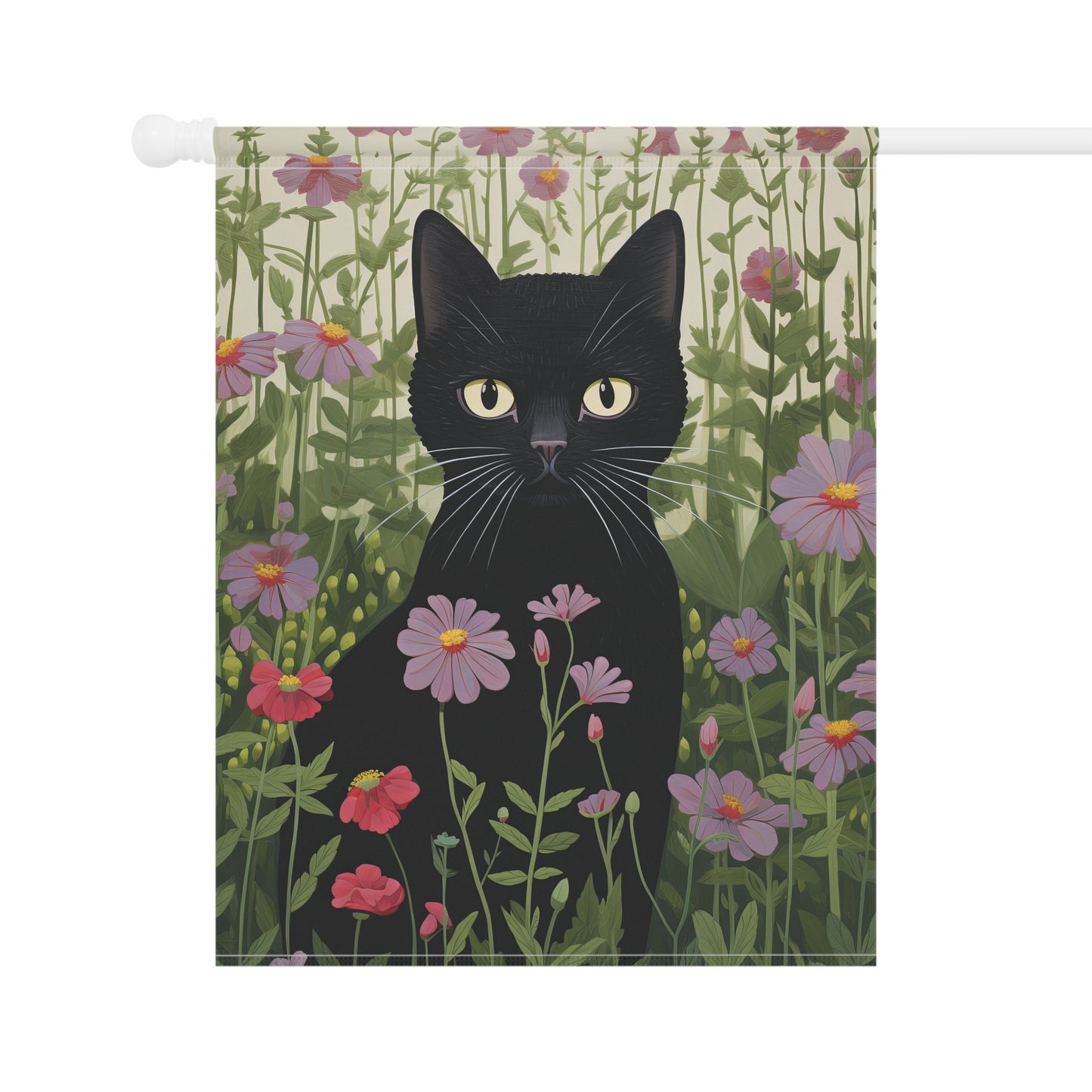 Black Garden Kitty Garden & House Banner