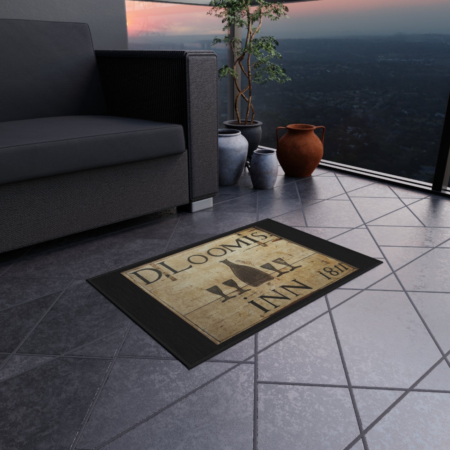 Vintage-Inspired Outdoor Rug for Patios and Decks