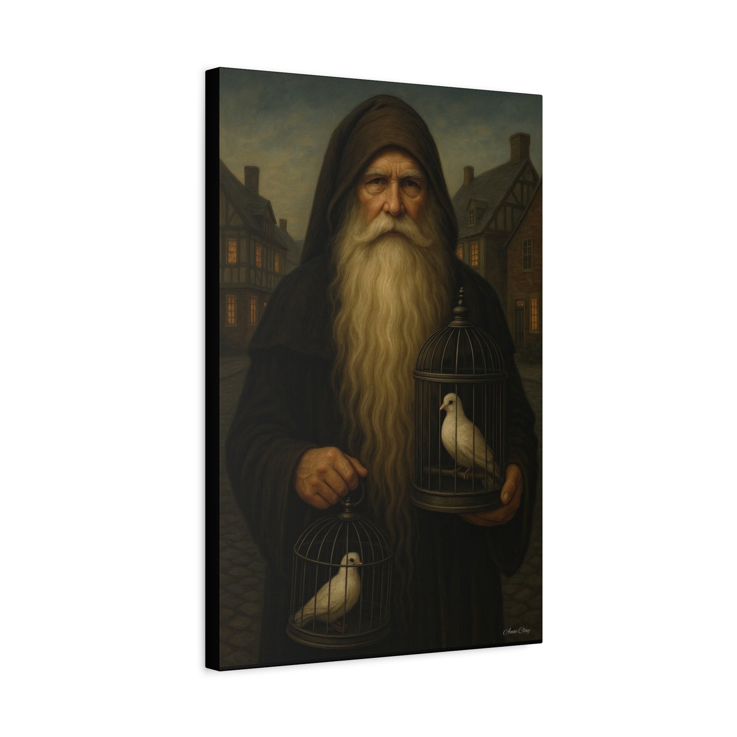 Peace Santa, Old World Colonial Wall Art Canvas, Large Print, Home Decor, Gift for Art Lovers, Christmas