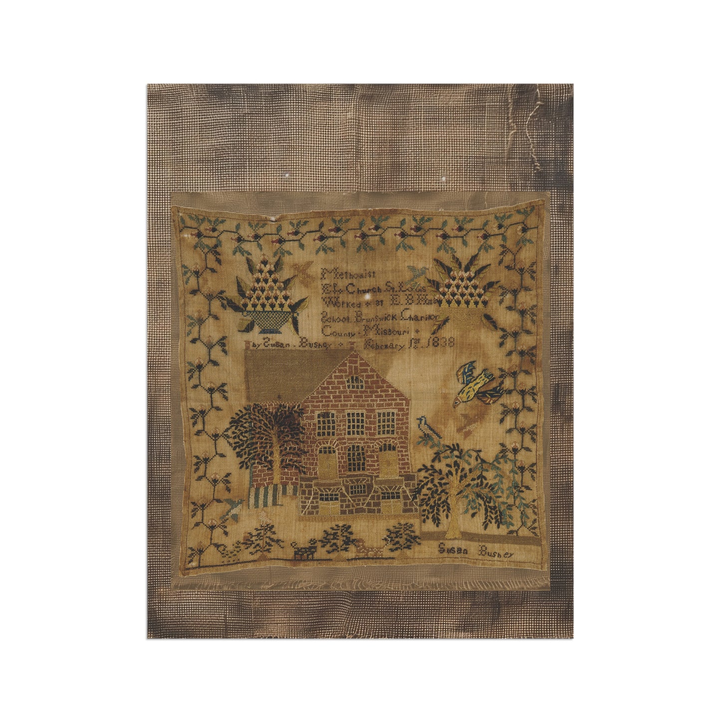 Gritty Prim Sampler Garden & House Banner