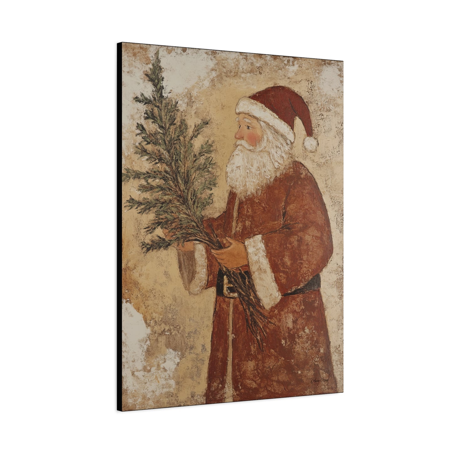Grunge Classic Santa Matte Canvas, Stretched, 1.25"