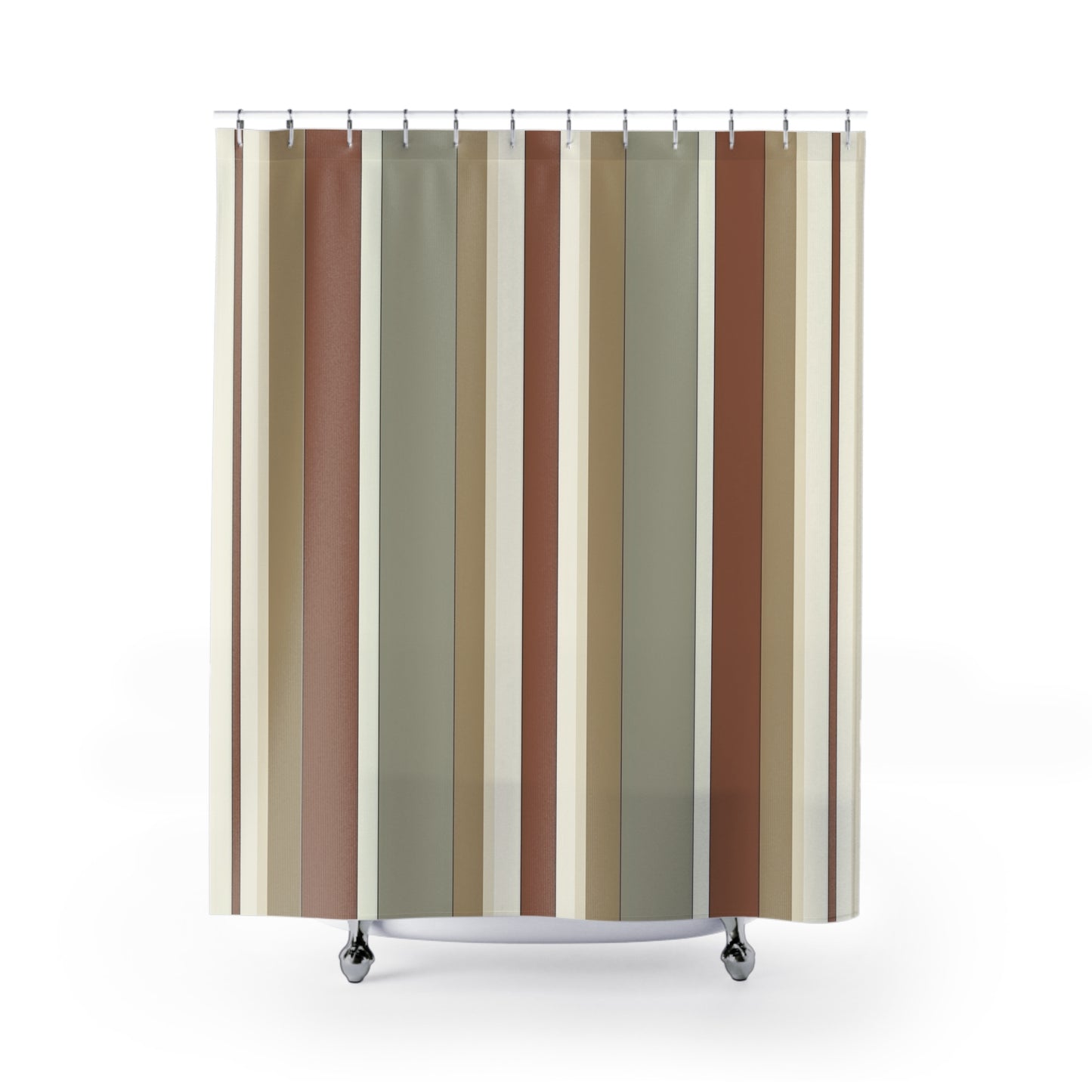 Fantasy Collection Taupe Striped Shower Curtains