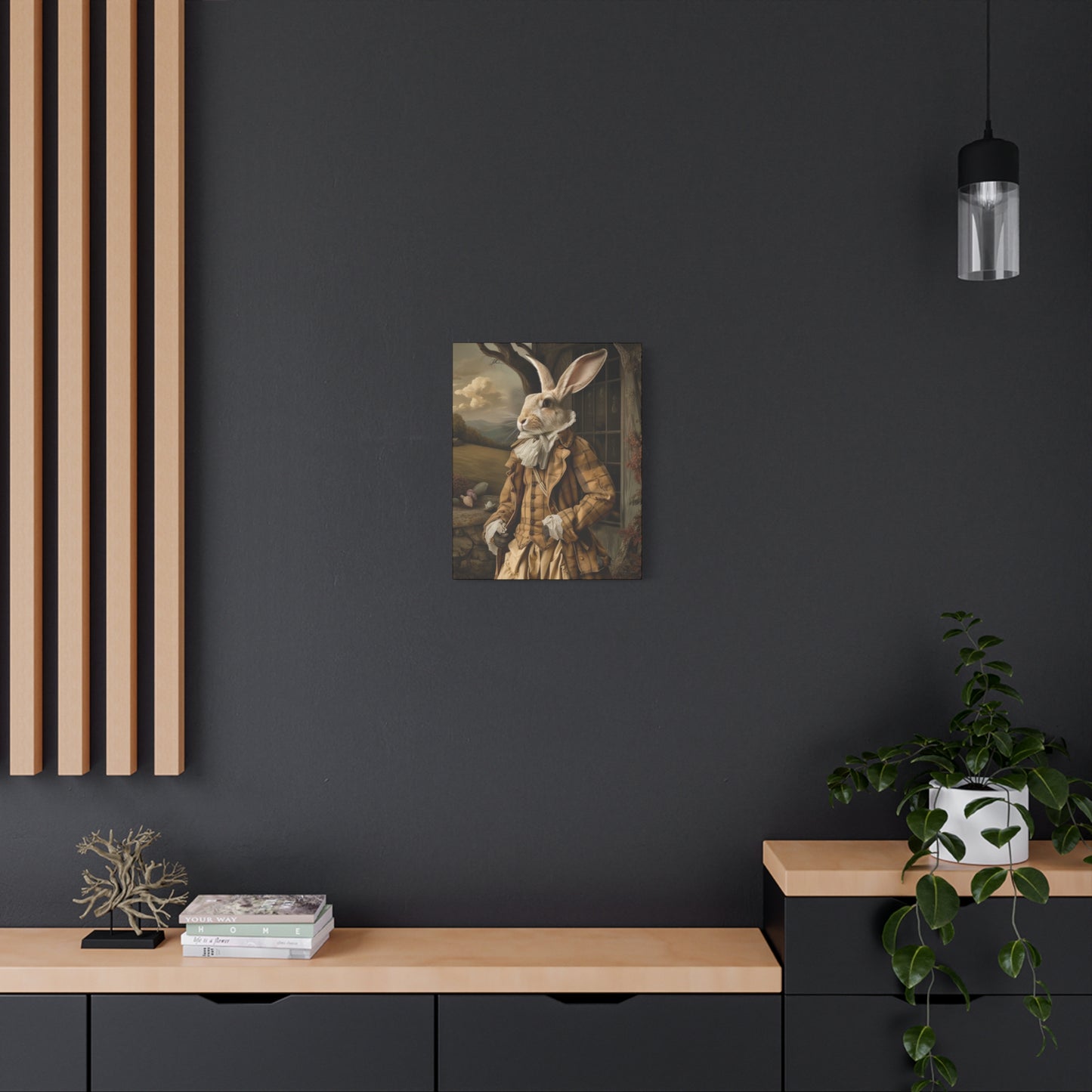 Sir William Rabbit: Whimsical Rabbit Canvas Art - Vintage Style Wall Decor