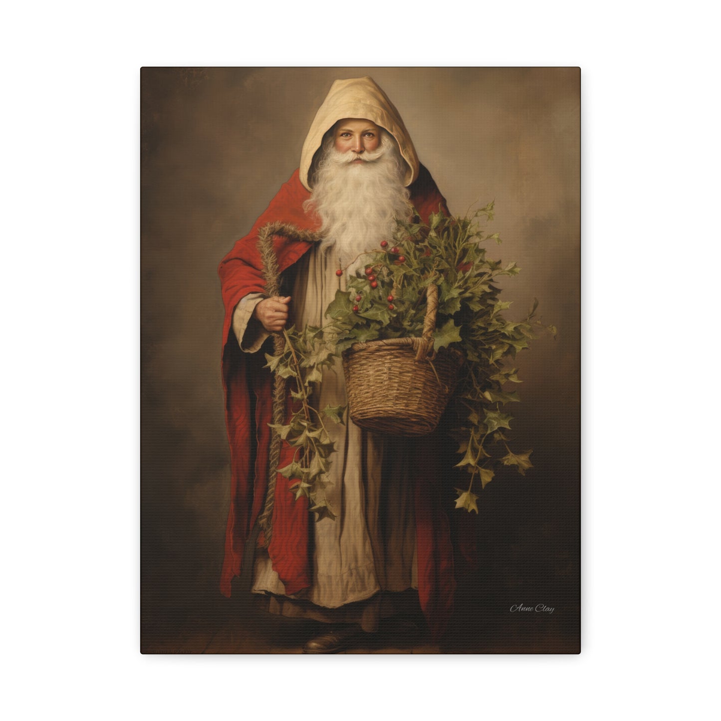WS Sharing Santa Matte Canvas, Stretched, 1.25"