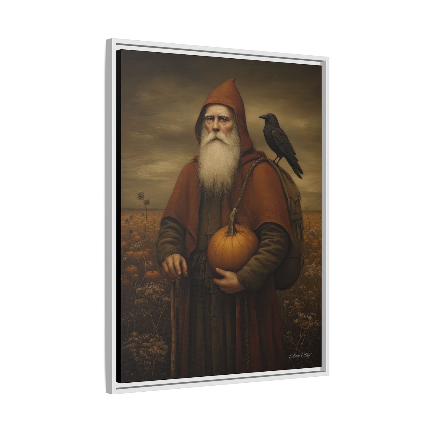Framed Autumn Canvas Art, Fall Decor for Home, Harvest Wall Art, Thanksgiving Gift, Rustic Nature Painting