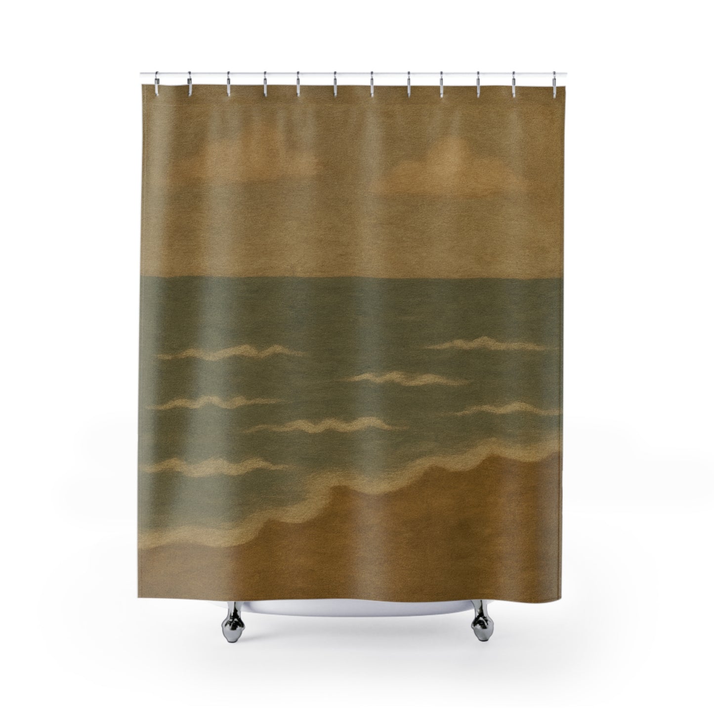 Vintage Coastal Shower Curtain, Ocean Wave Decor, Beach Bathroom Accessories, Nautical Home Decor, Relaxing Shower Experience