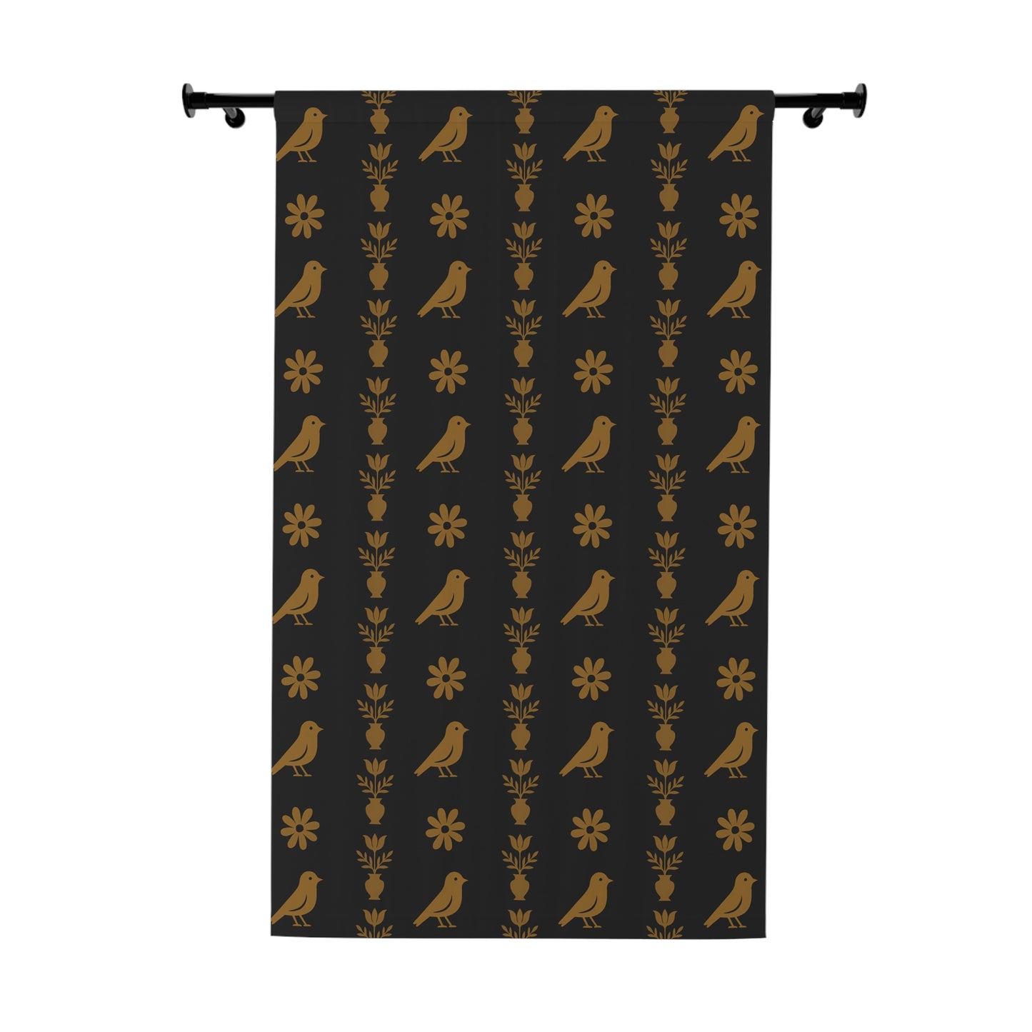 Elegant Bird Pattern Window Curtains - Home Decor, Boho Style, Rustic Charm, Room Makeover, Blackout Drapes