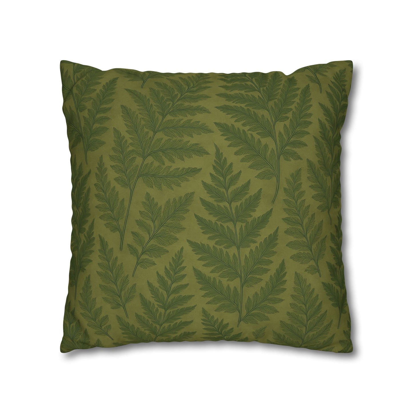 Fern Pattern Nature-Inspired Accent, Green Leaf Pillowcase, Gifts for Plant Lovers